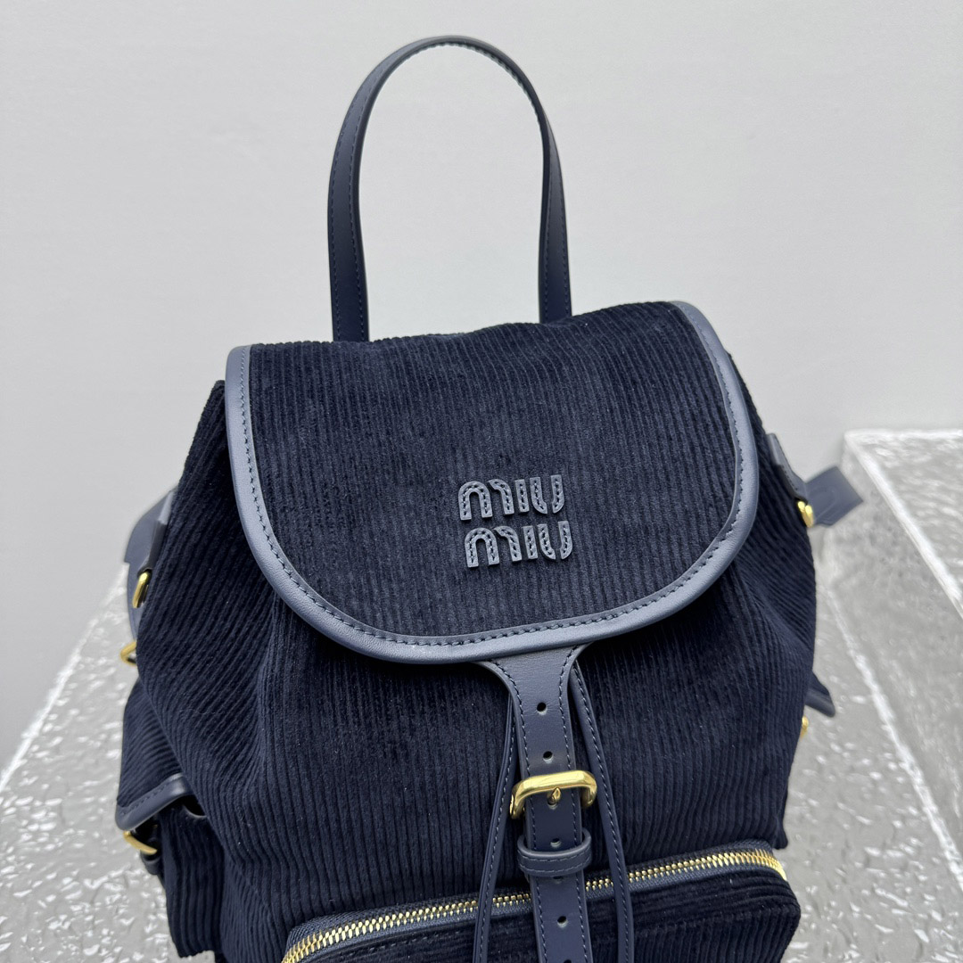 Miu Miu  Large Corduroy Backpack - DesignerGu