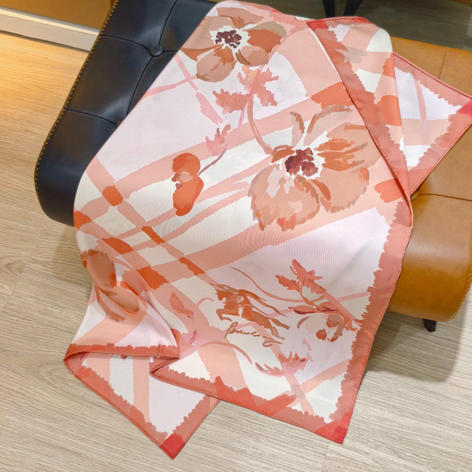 Burberry Watercolour Check Silk Scarf - DesignerGu