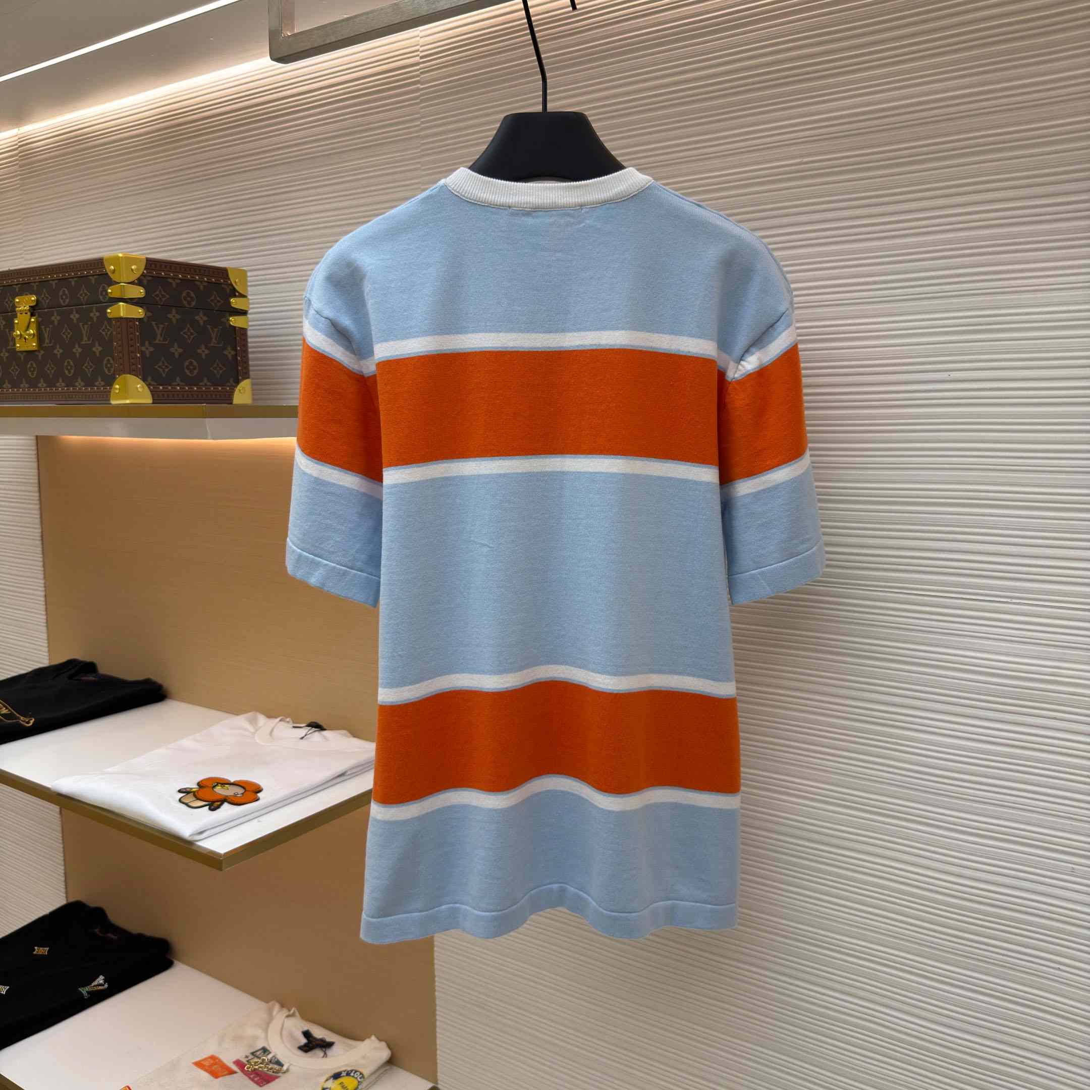 Louis Vuitton Striped Short-Sleeved T-Shirt 1AK7IC - DesignerGu