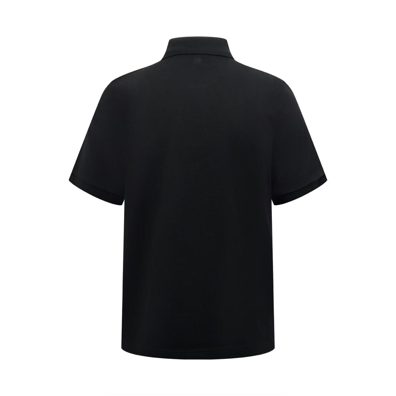 AMI Paris Black Wool Short Sleeves Ami De Coeur Polo - DesignerGu