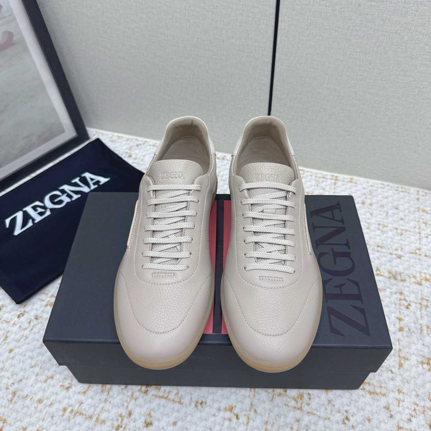 Zegna Grained Leather 232 Sneakers - DesignerGu