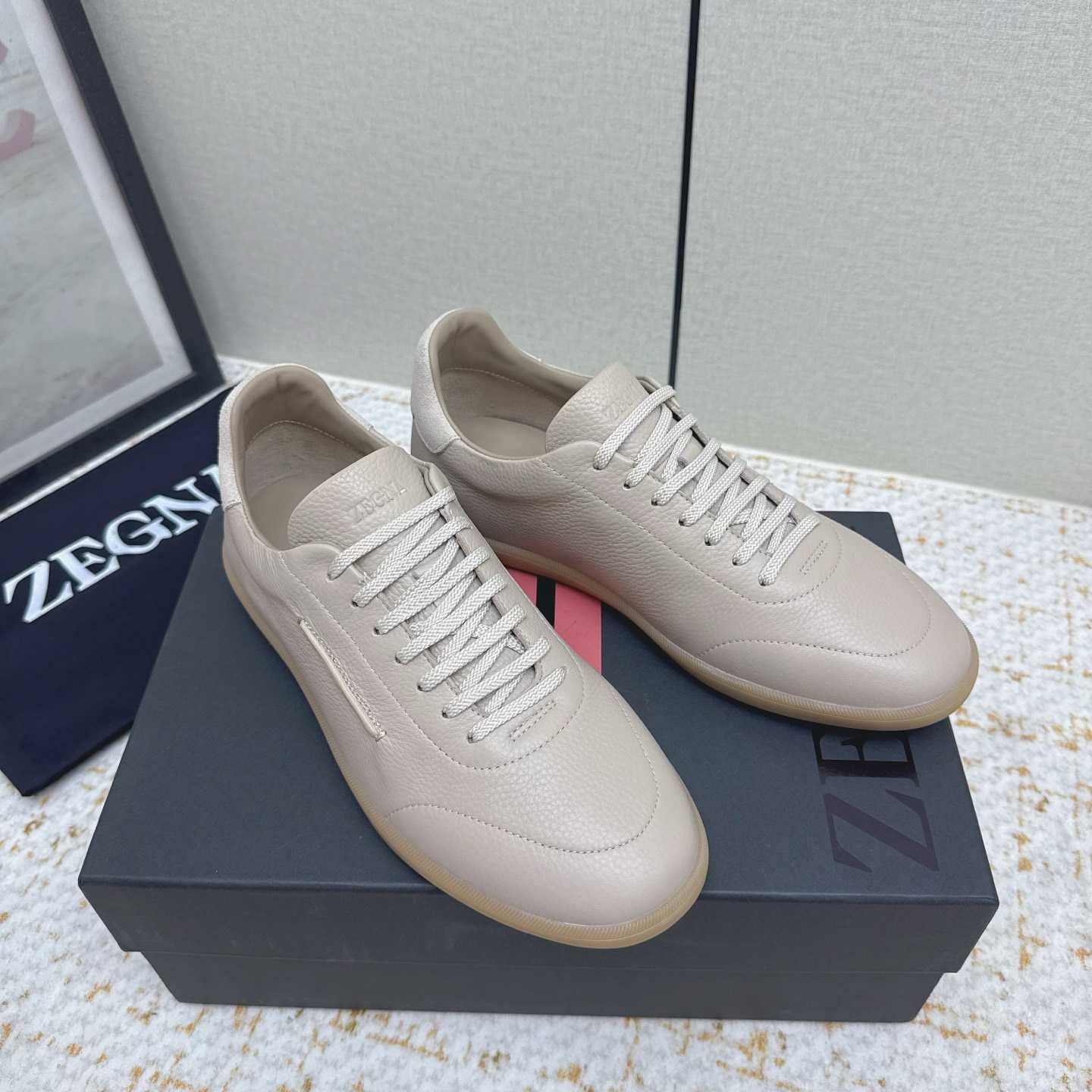 Zegna Grained Leather 232 Sneakers - DesignerGu
