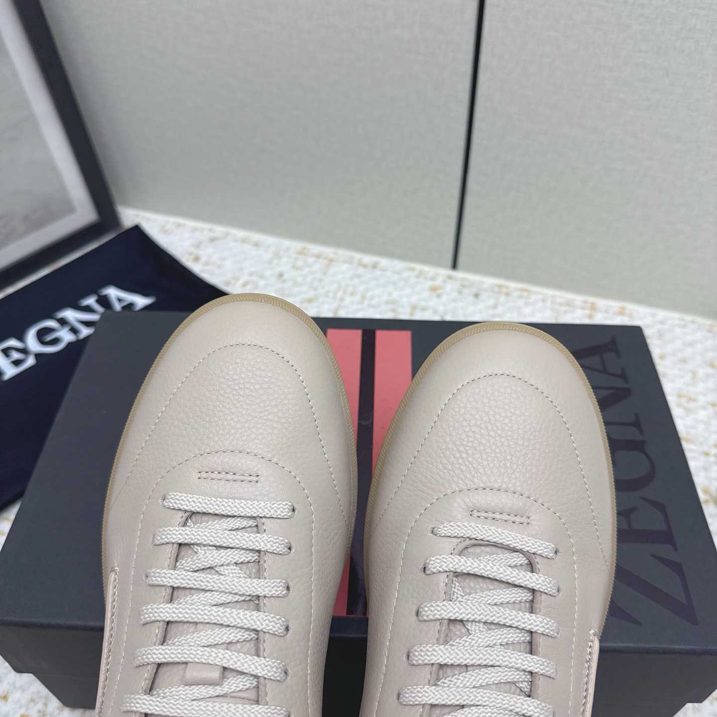 Zegna Grained Leather 232 Sneakers - DesignerGu