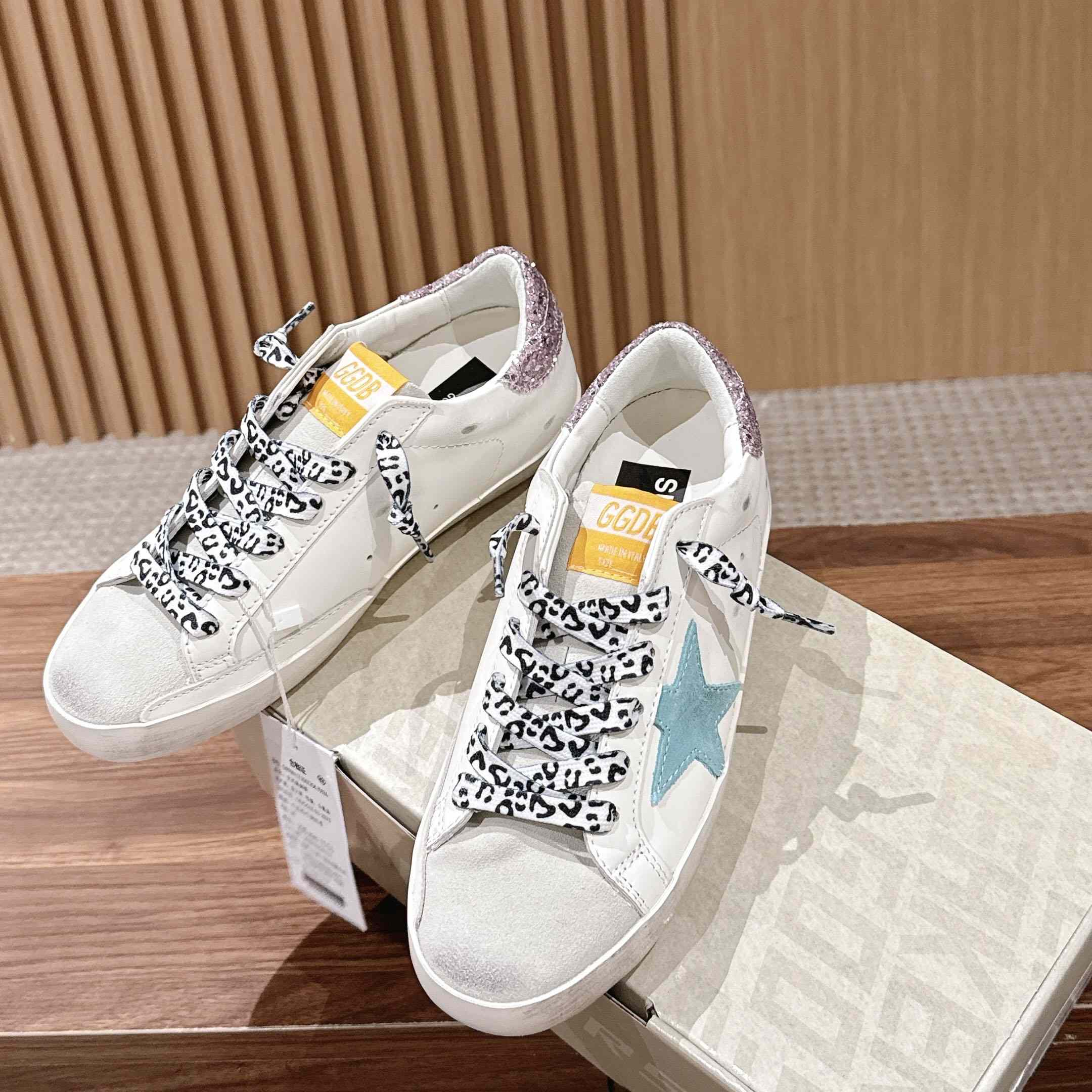 Golden Goose Leather Printed Sneakers - DesignerGu