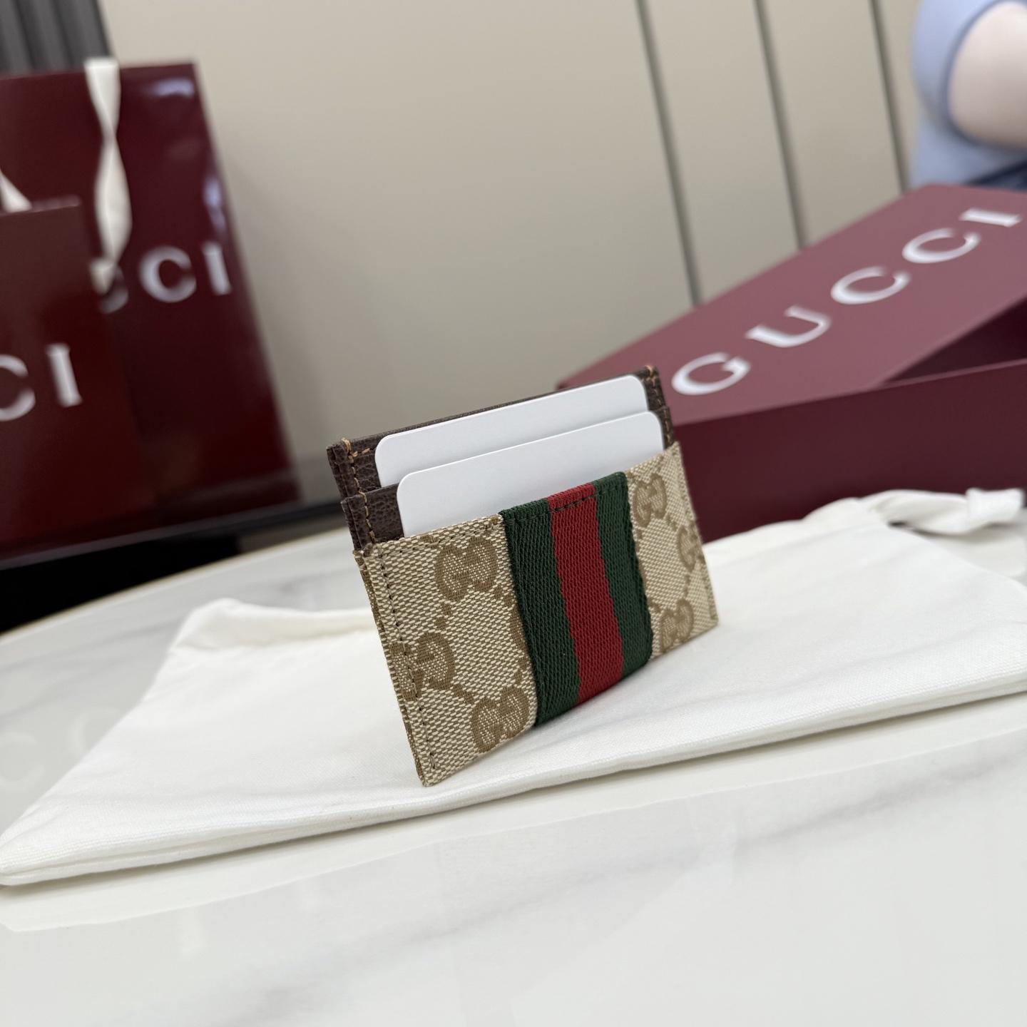 Gucci GG Card Case With Web - DesignerGu