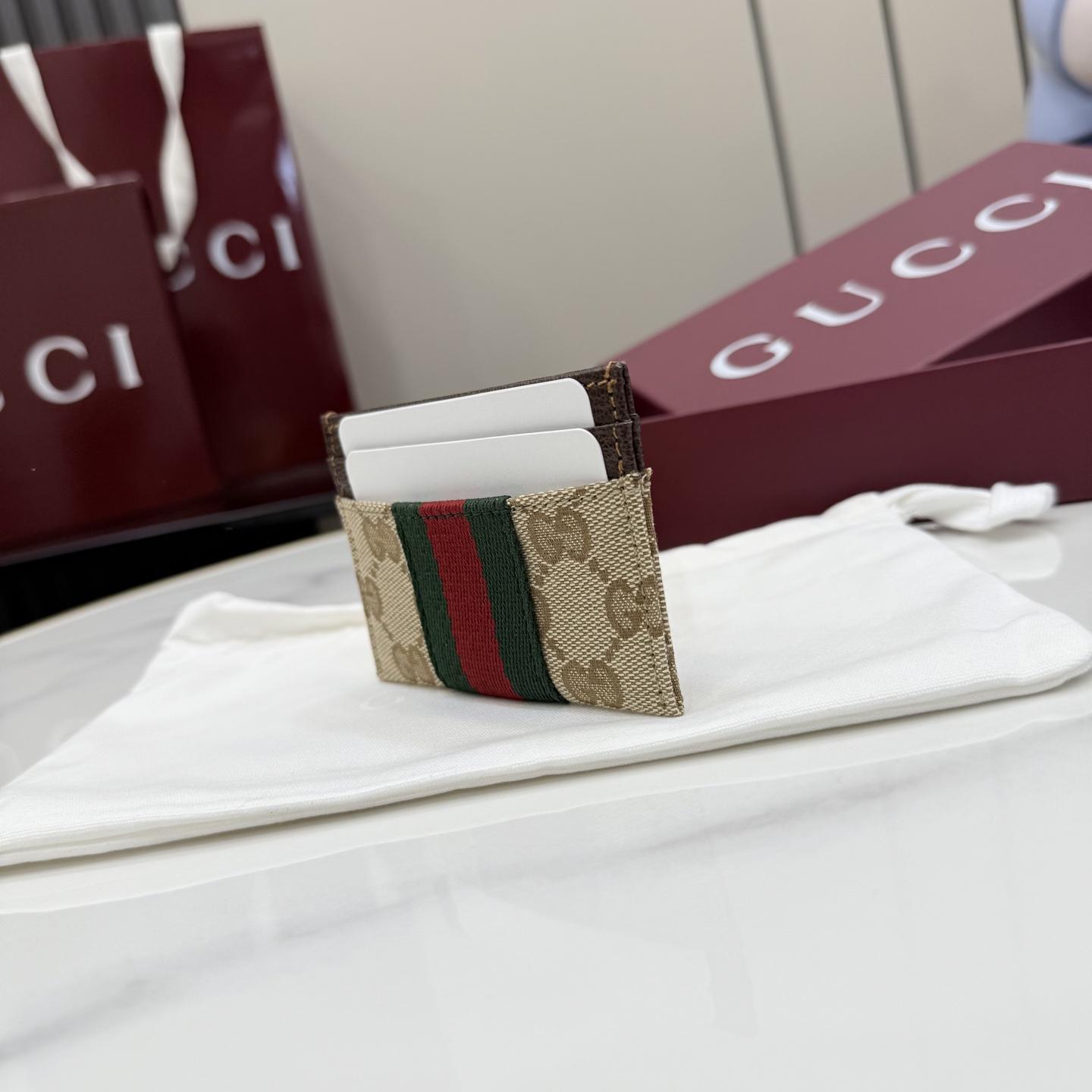 Gucci GG Card Case With Web - DesignerGu