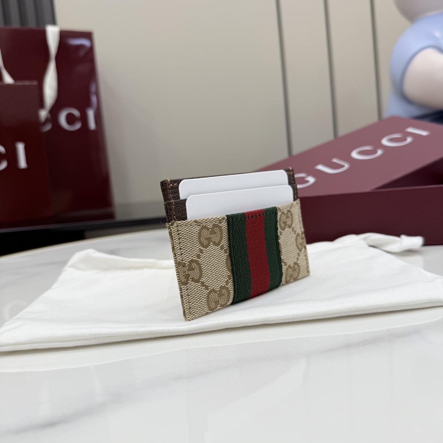 Gucci GG Card Case With Web - DesignerGu
