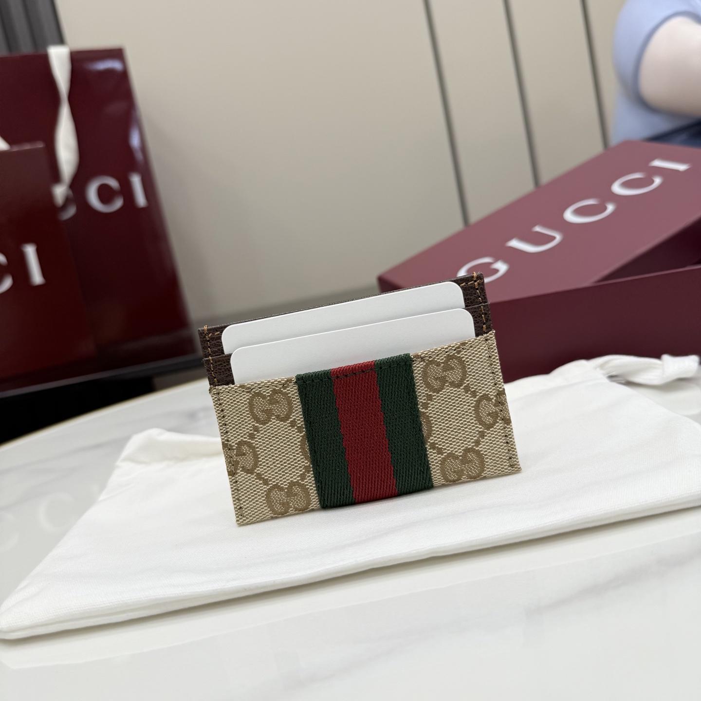 Gucci GG Card Case With Web - DesignerGu