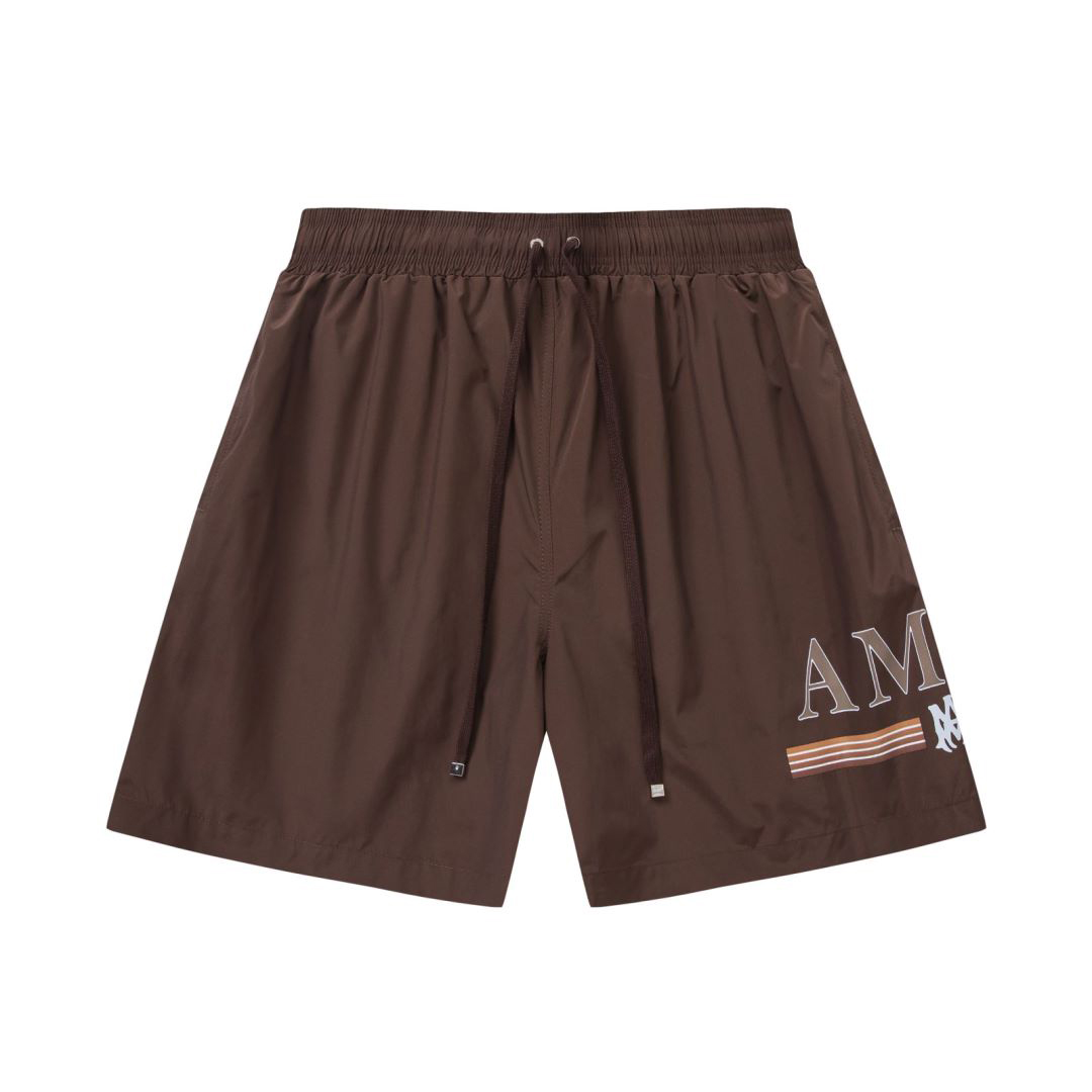 Amiri MA Gradient Bar Swim Trunks 'Brown' - DesignerGu