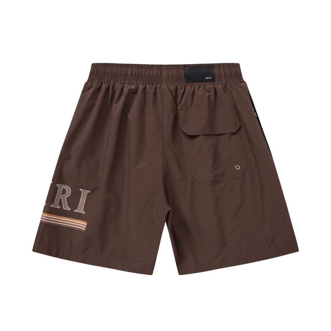 Amiri MA Gradient Bar Swim Trunks 'Brown' - DesignerGu
