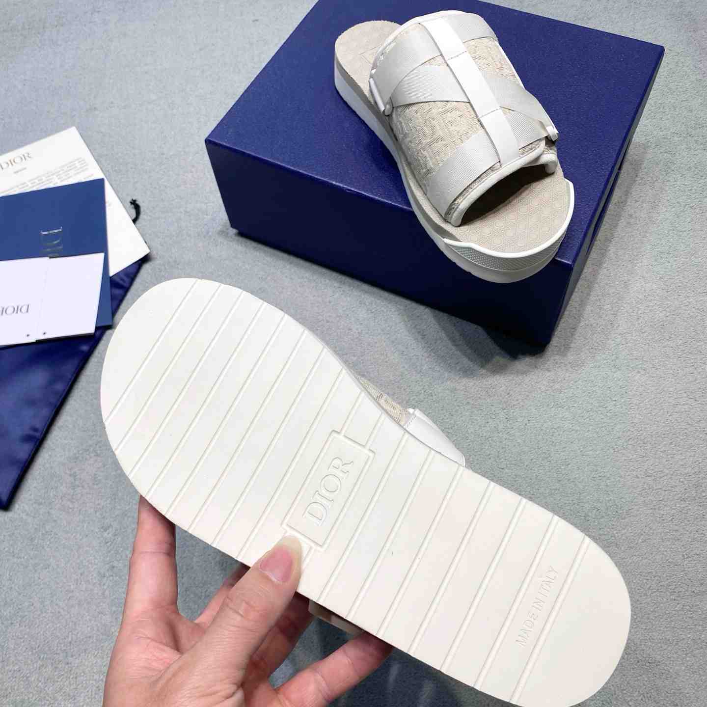 Dior Alpha Sandal 'Dior Oblique - Off-White' - DesignerGu