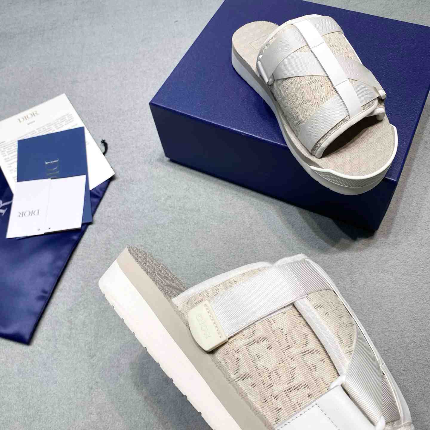 Dior Alpha Sandal 'Dior Oblique - Off-White' - DesignerGu