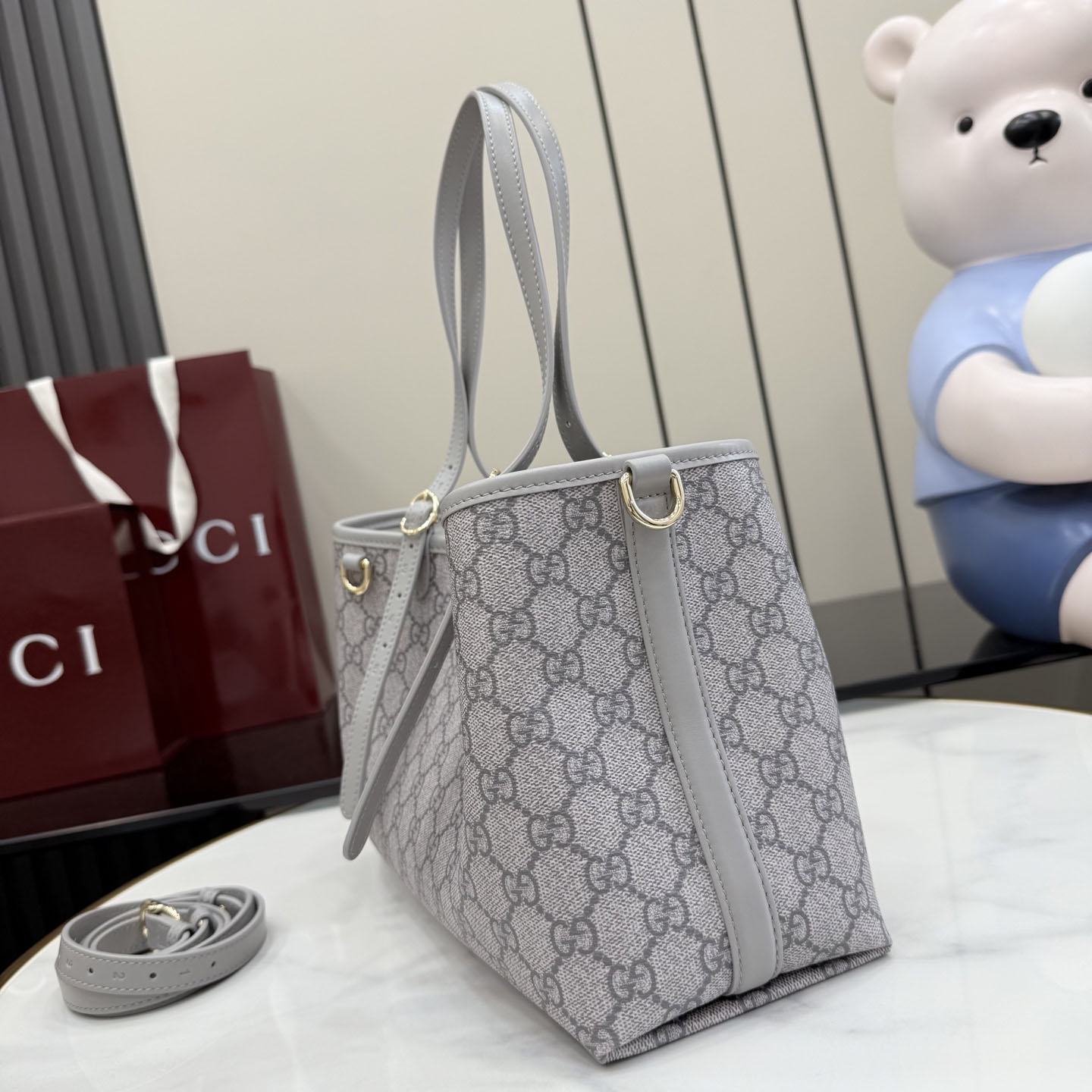 Gucci GG Emblem Small Tote Bag 815214 - DesignerGu