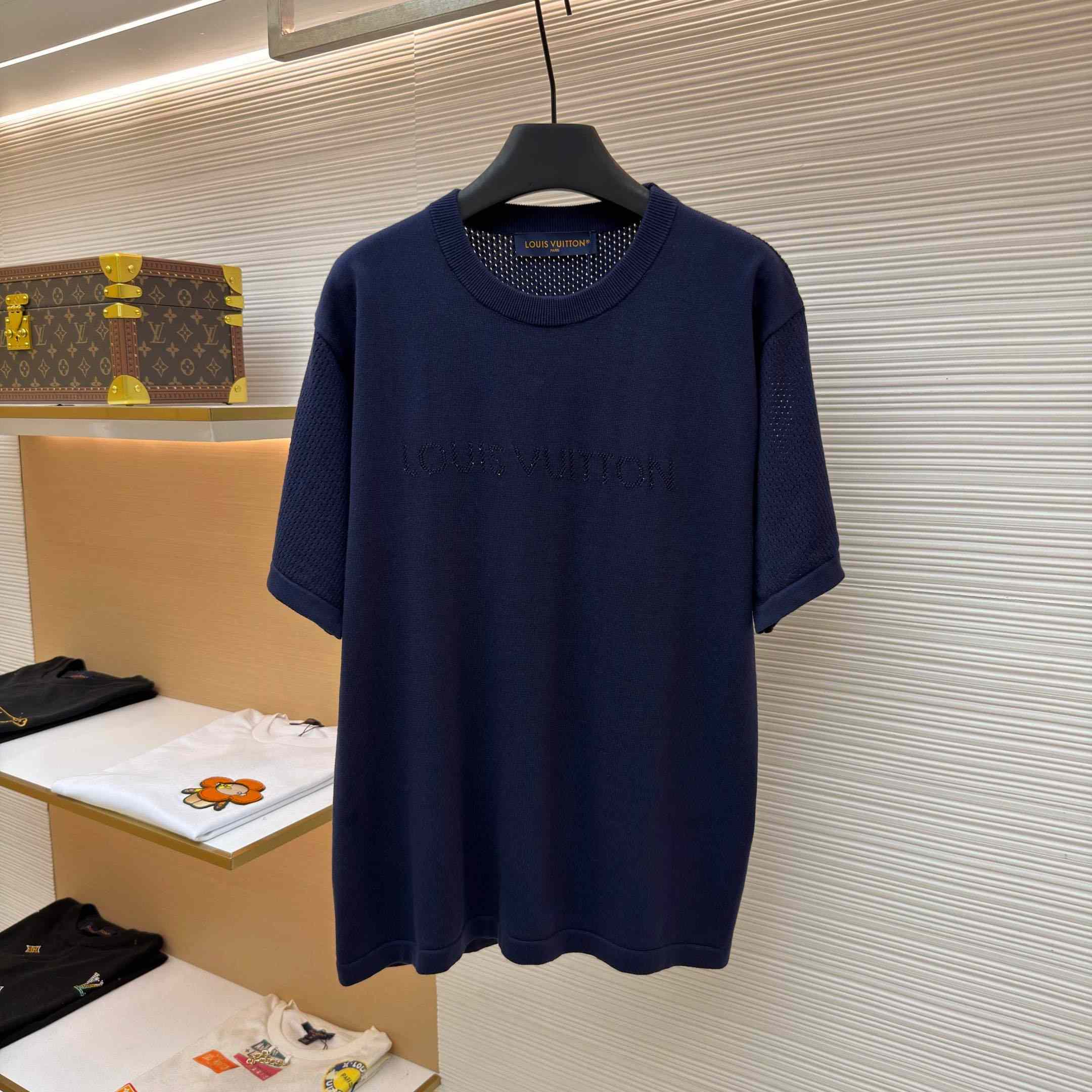 Louis Vuitton Cotton-Cashmere Short-Sleeved Crewneck 1AK6XR - DesignerGu