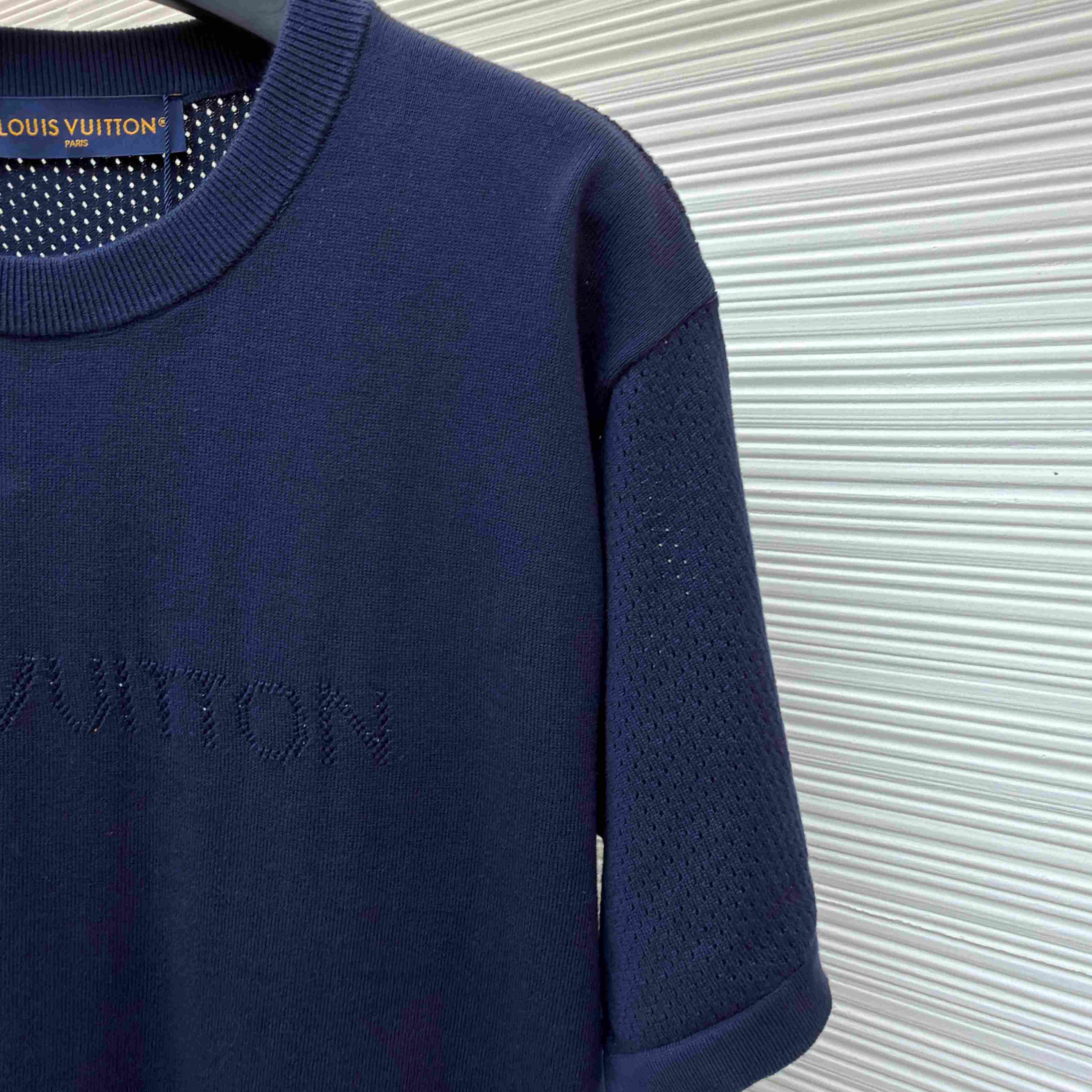 Louis Vuitton Cotton-Cashmere Short-Sleeved Crewneck 1AK6XR - DesignerGu