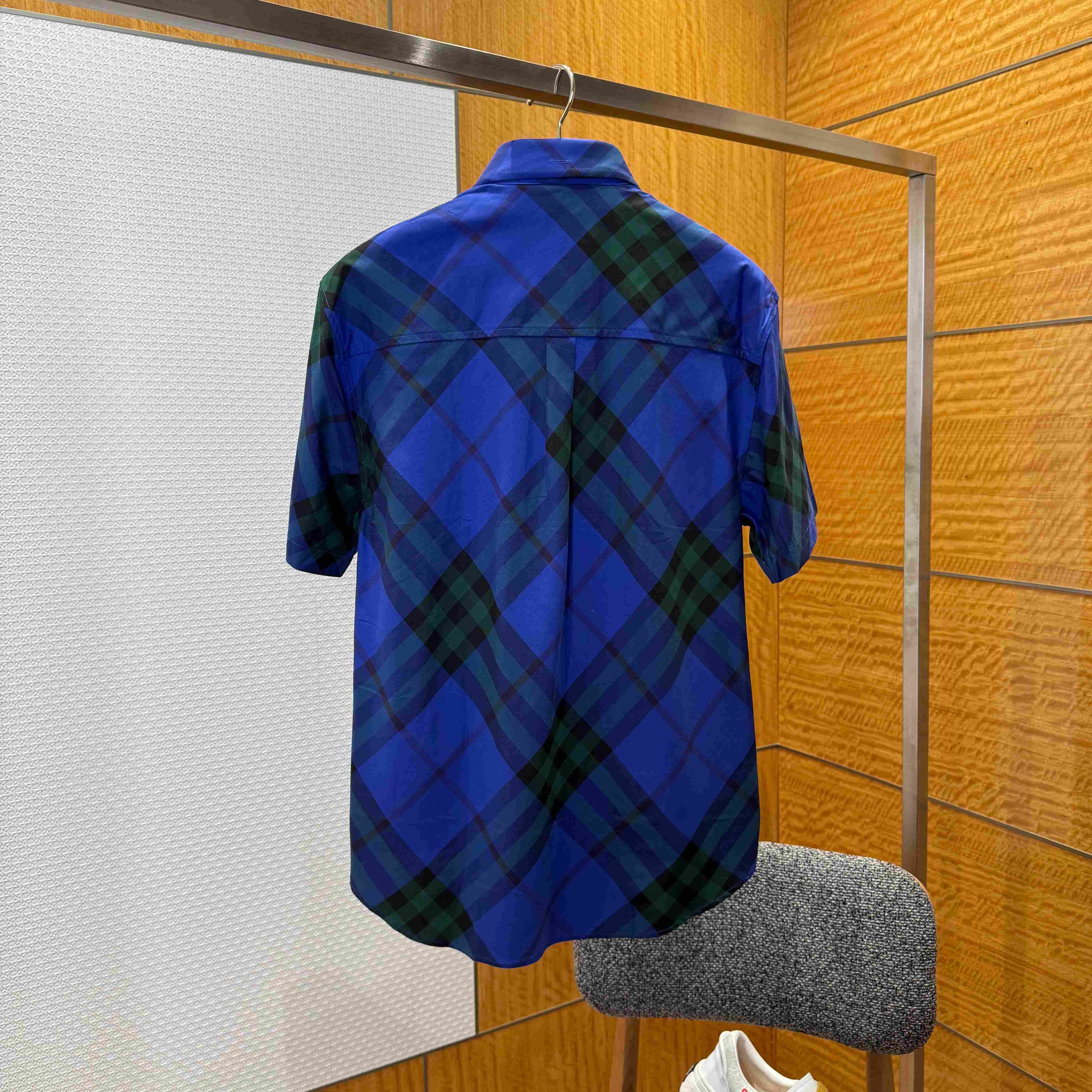 Burberry Button-down Collar Logo-Embroidered Checked Cotton-Twill Shirt - DesignerGu
