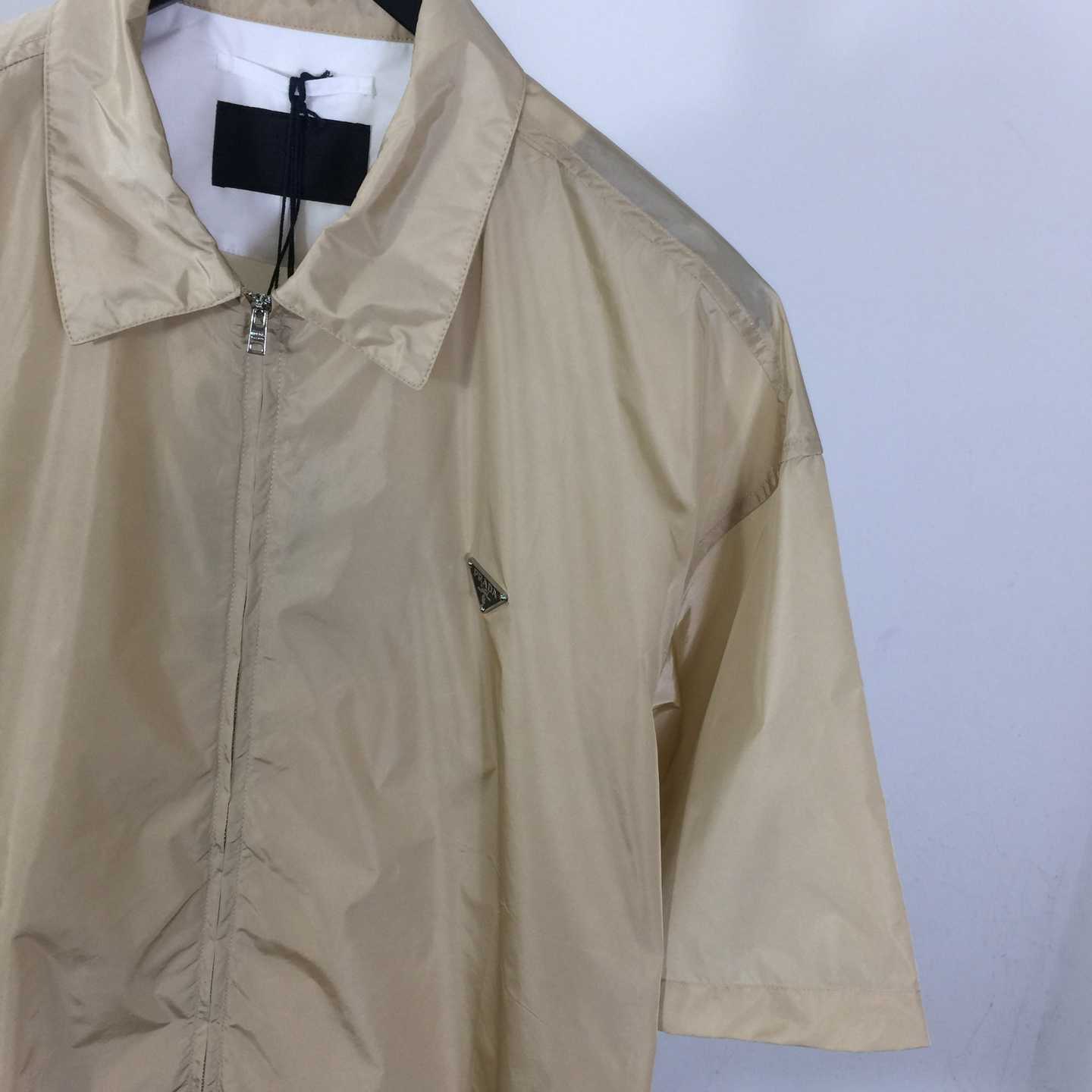 Prada Short-sleeved Re-Nylon Zipper Shirt - DesignerGu