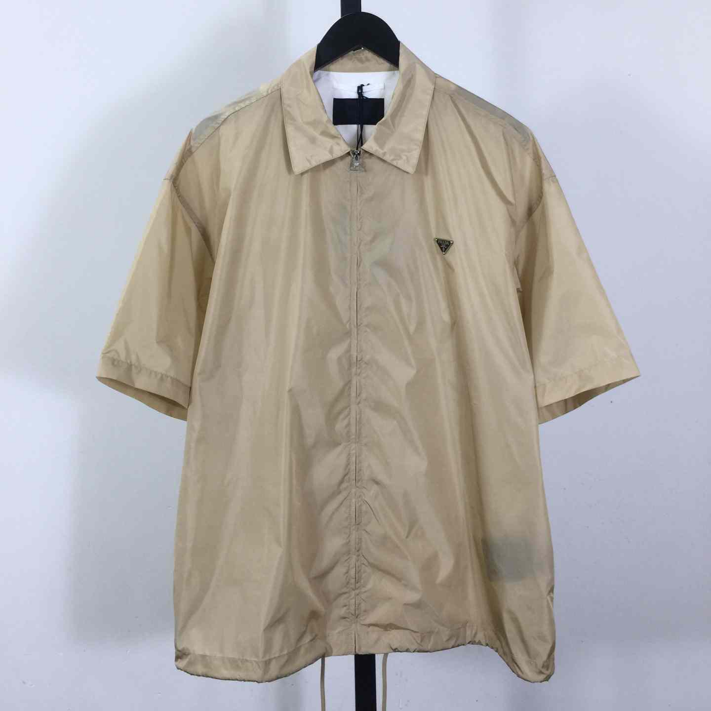 Prada Short-sleeved Re-Nylon Zipper Shirt - DesignerGu