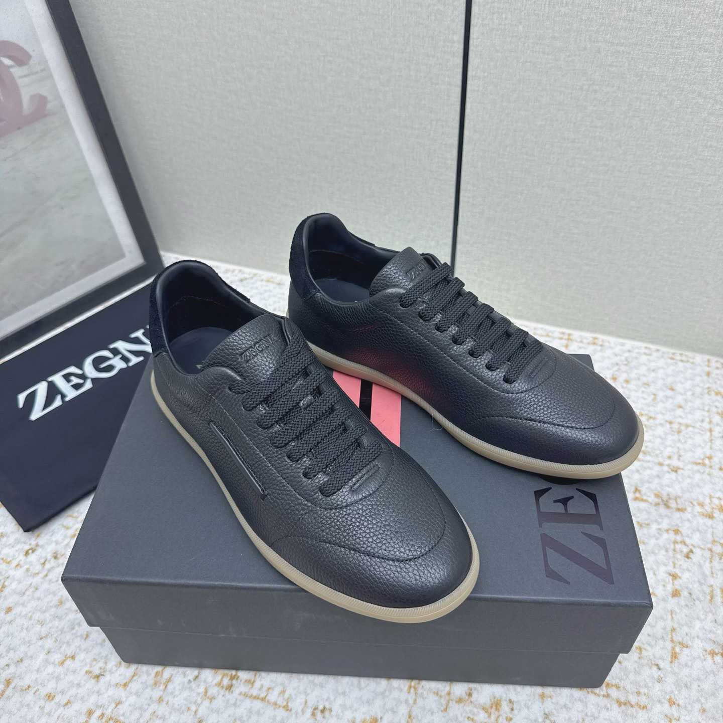 Zegna Grained Leather 232 Sneakers - DesignerGu