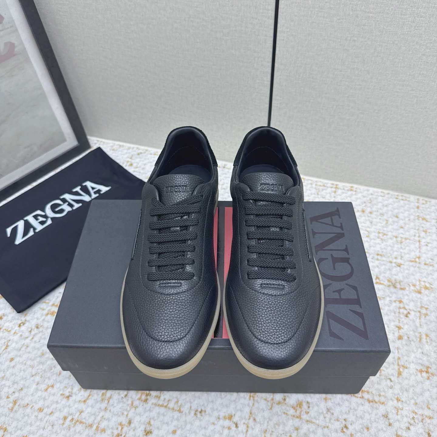 Zegna Grained Leather 232 Sneakers - DesignerGu
