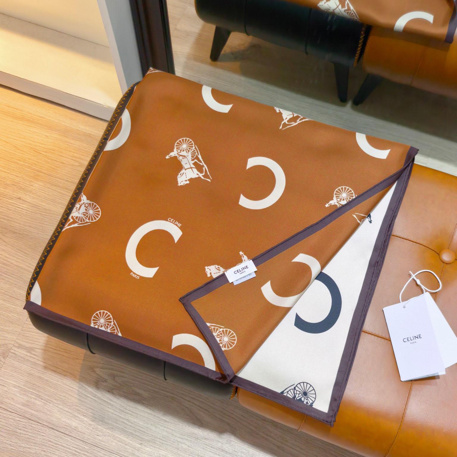 Celine  Square In Silk Twill - DesignerGu
