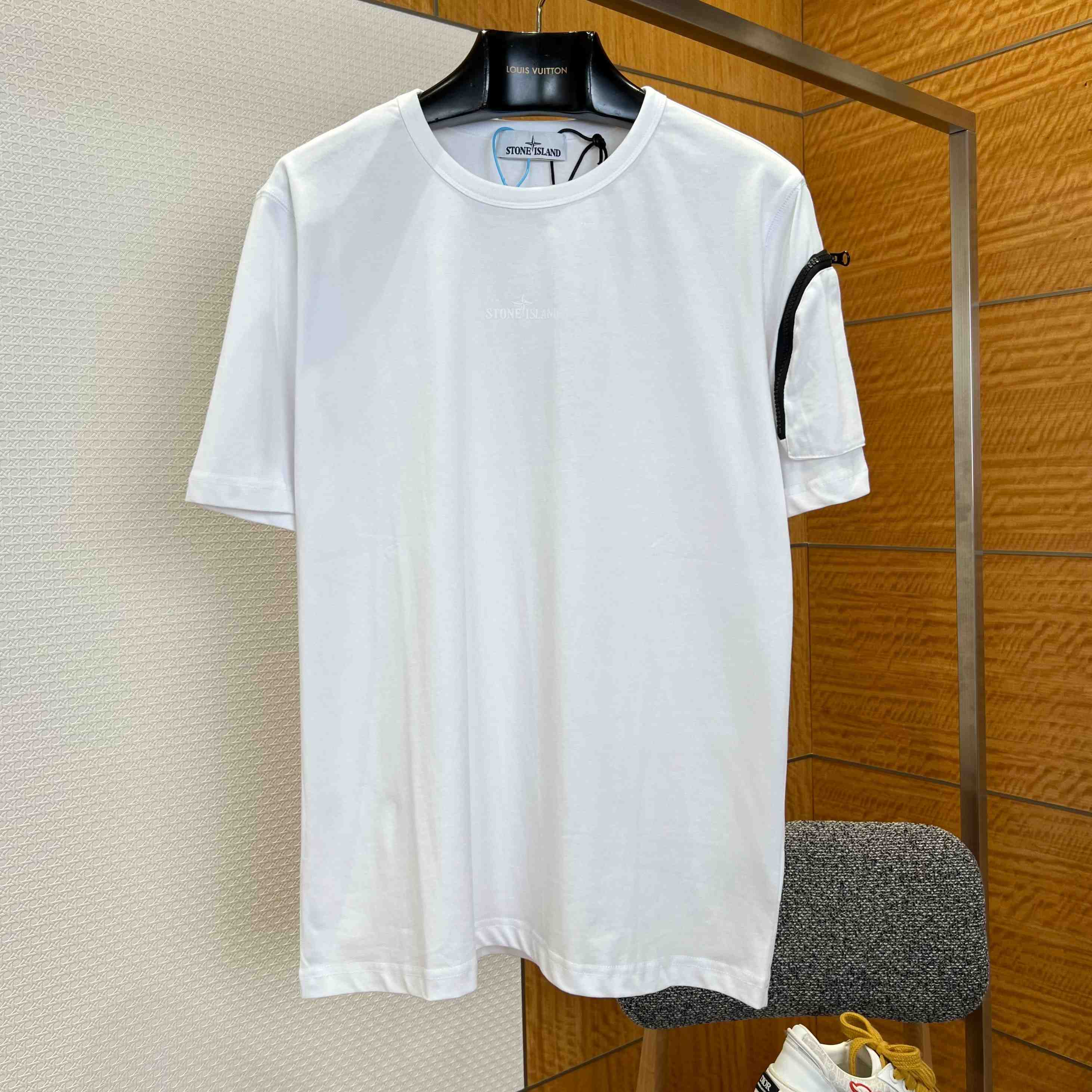 Stone Island Short-Sleeved Cotton T-shirt - DesignerGu