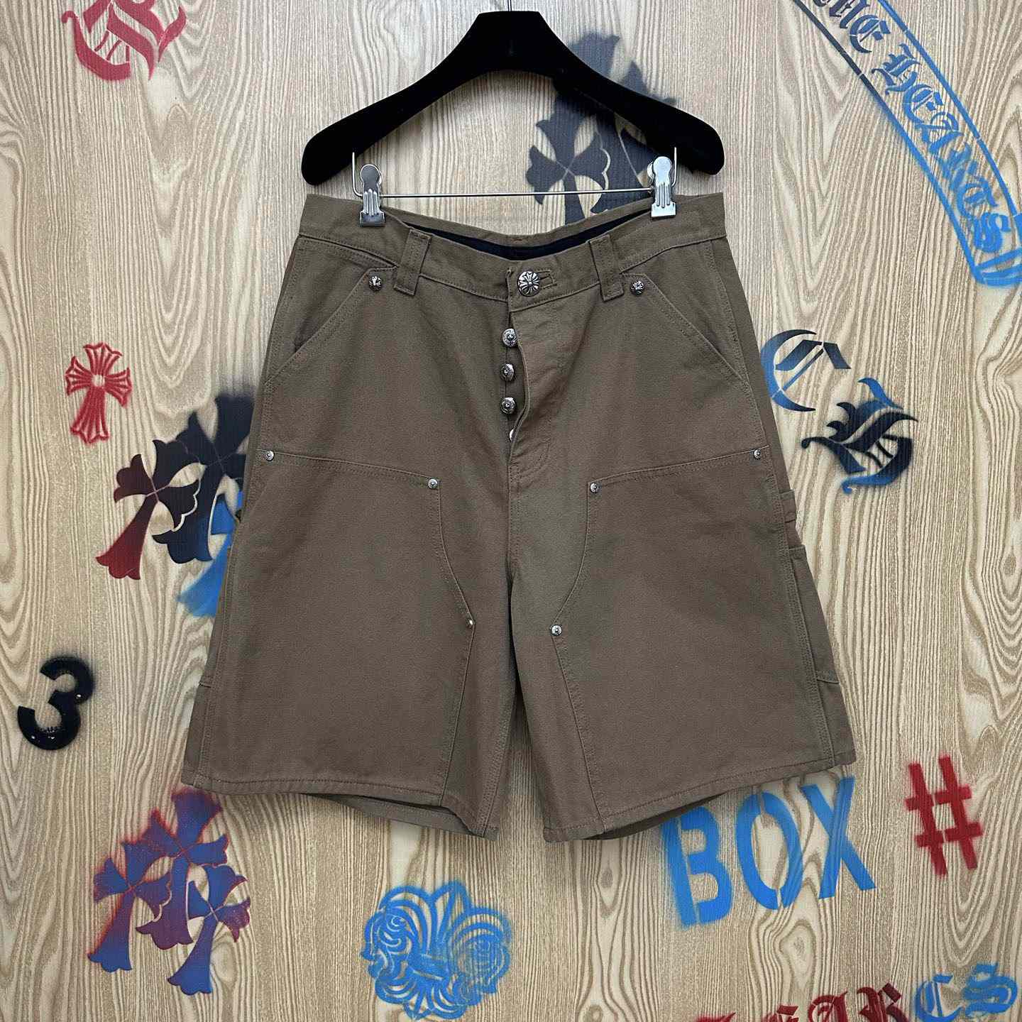Chrome Hearts Double Knee Cross Patch Shorts - DesignerGu