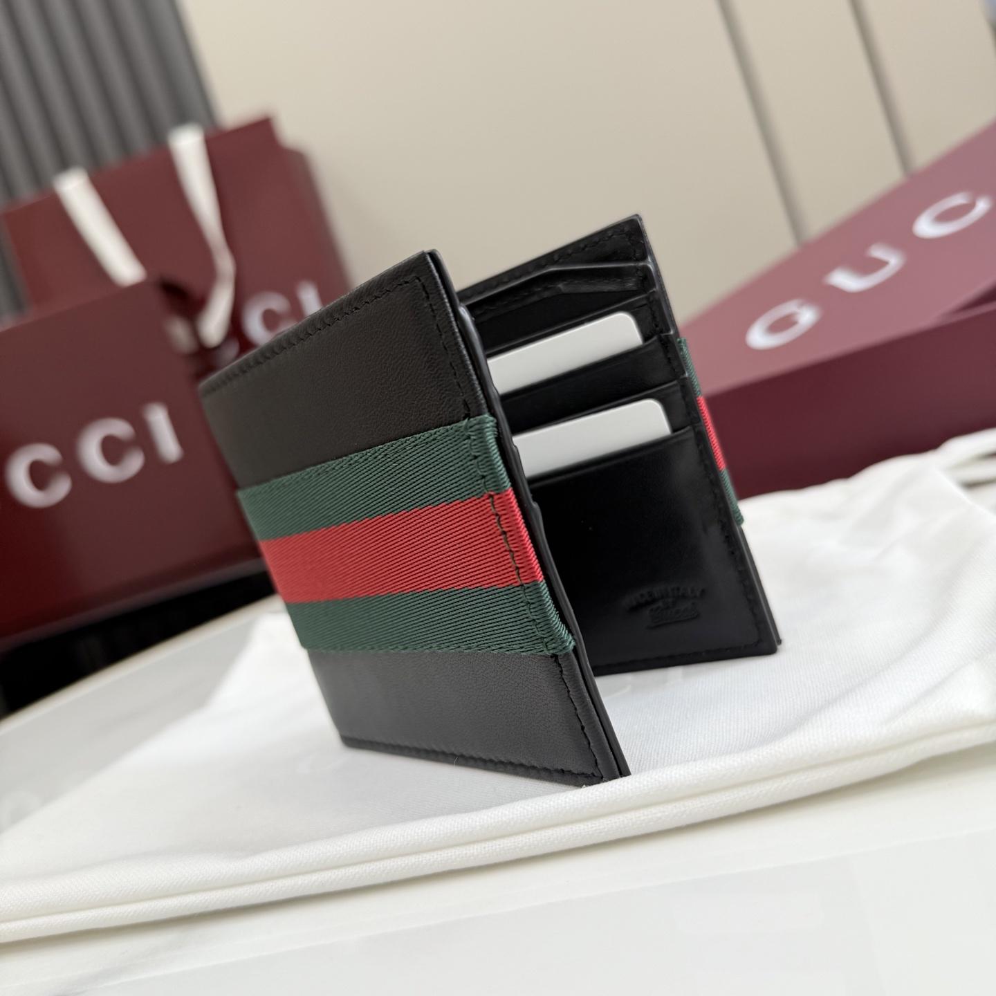 Gucci Web Trademark Bi-fold Wallet - DesignerGu