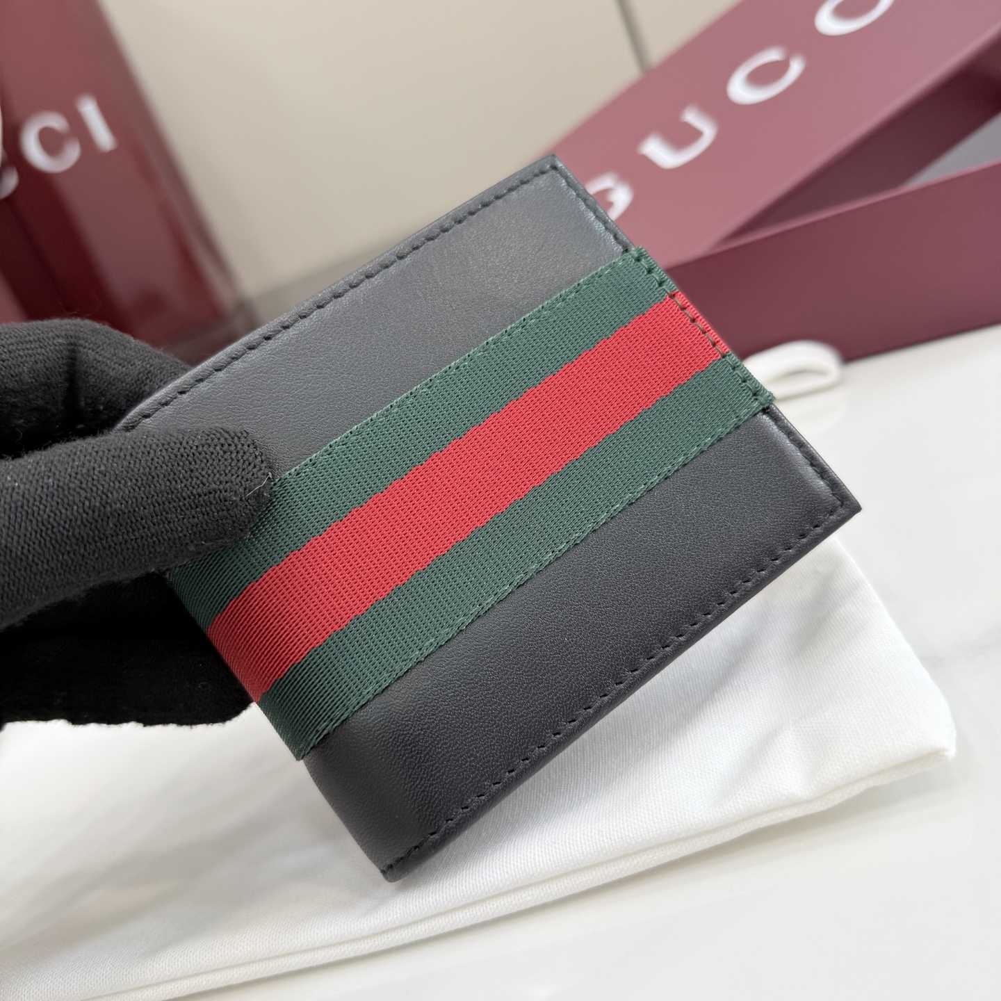 Gucci Web Trademark Bi-fold Wallet - DesignerGu