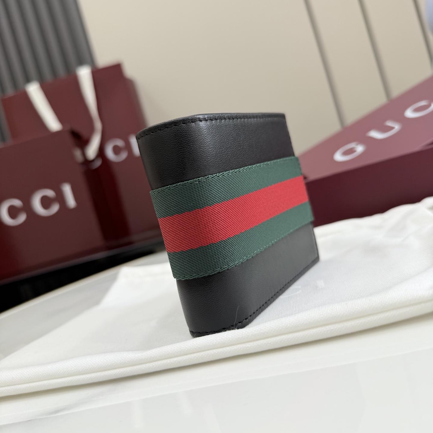 Gucci Web Trademark Bi-fold Wallet - DesignerGu