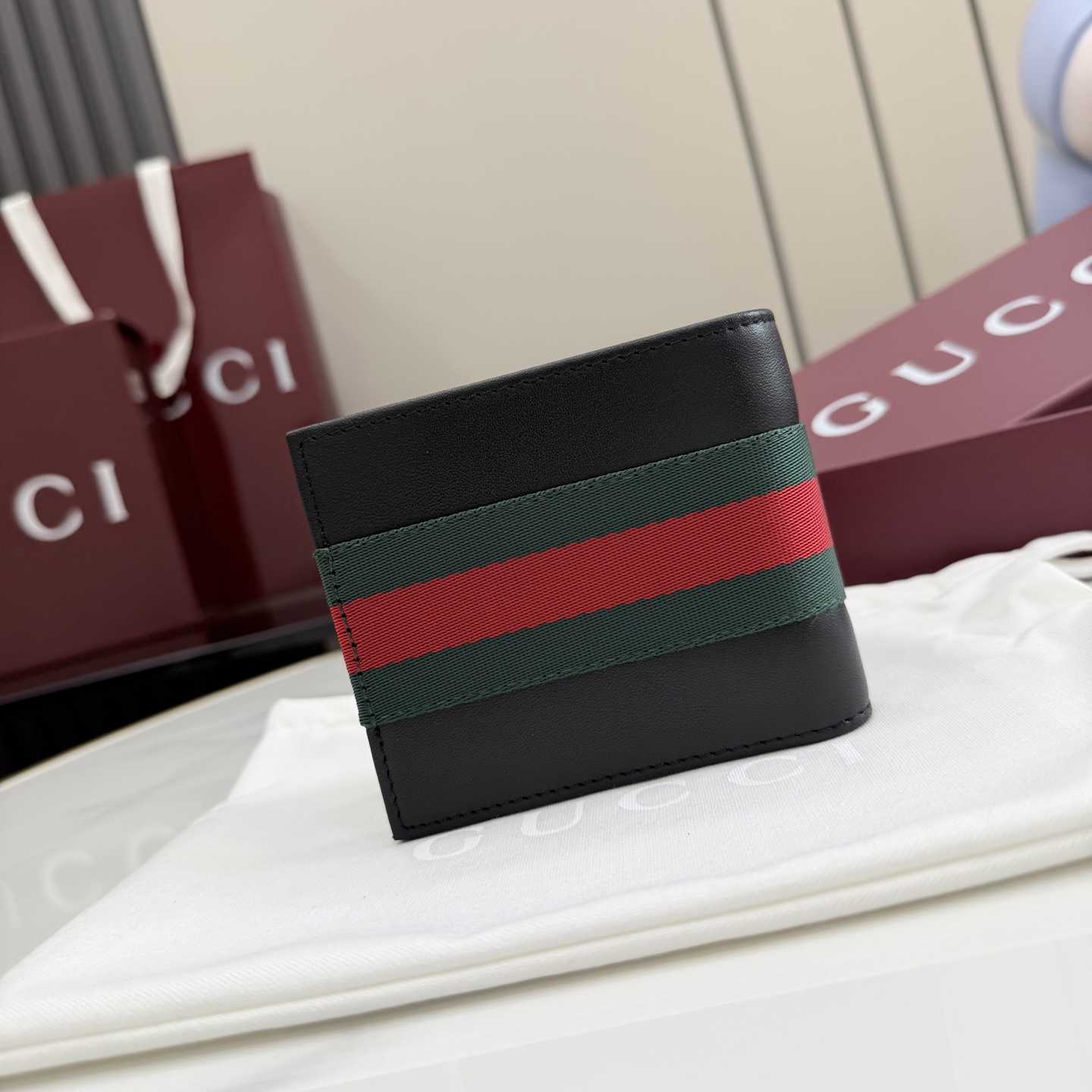 Gucci Web Trademark Bi-fold Wallet - DesignerGu