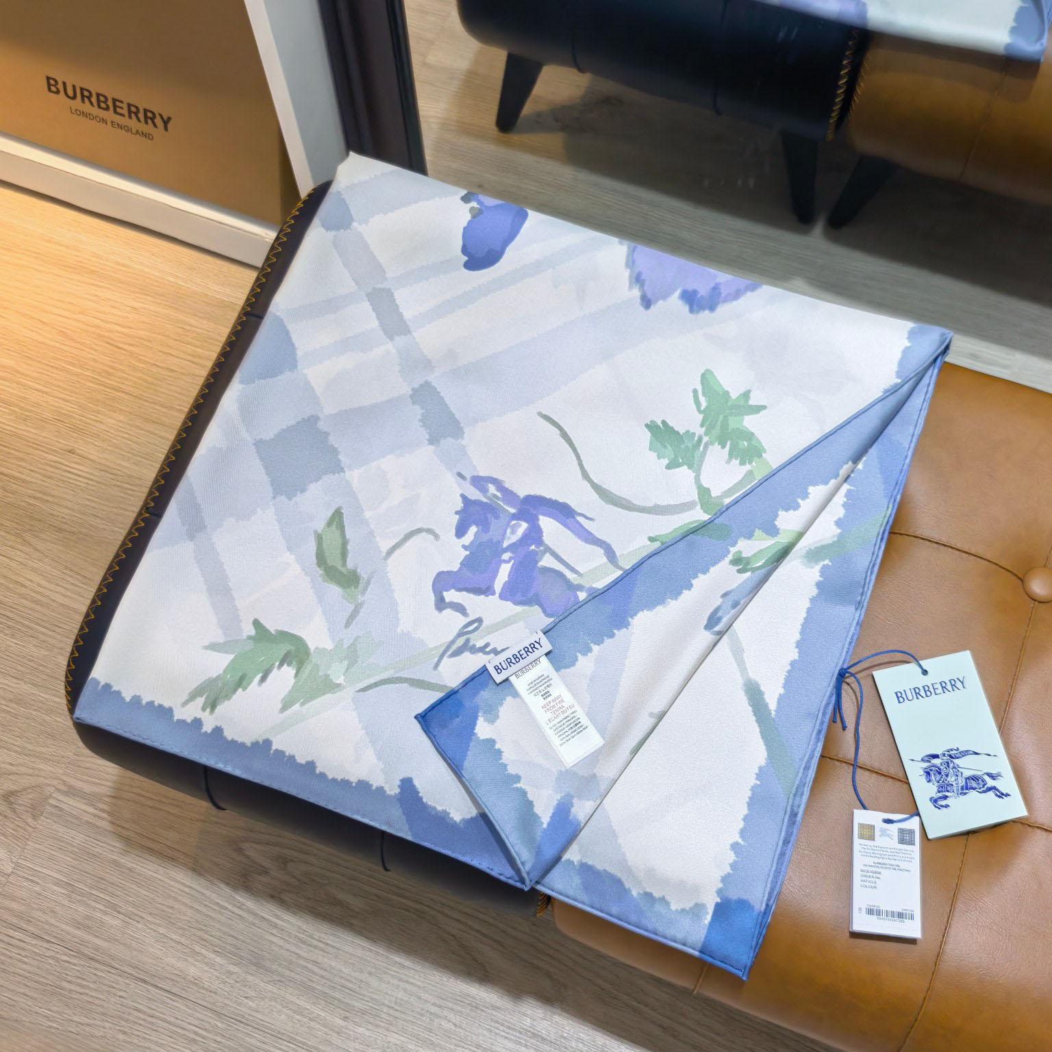 Burberry Watercolour Check Silk Scarf - DesignerGu