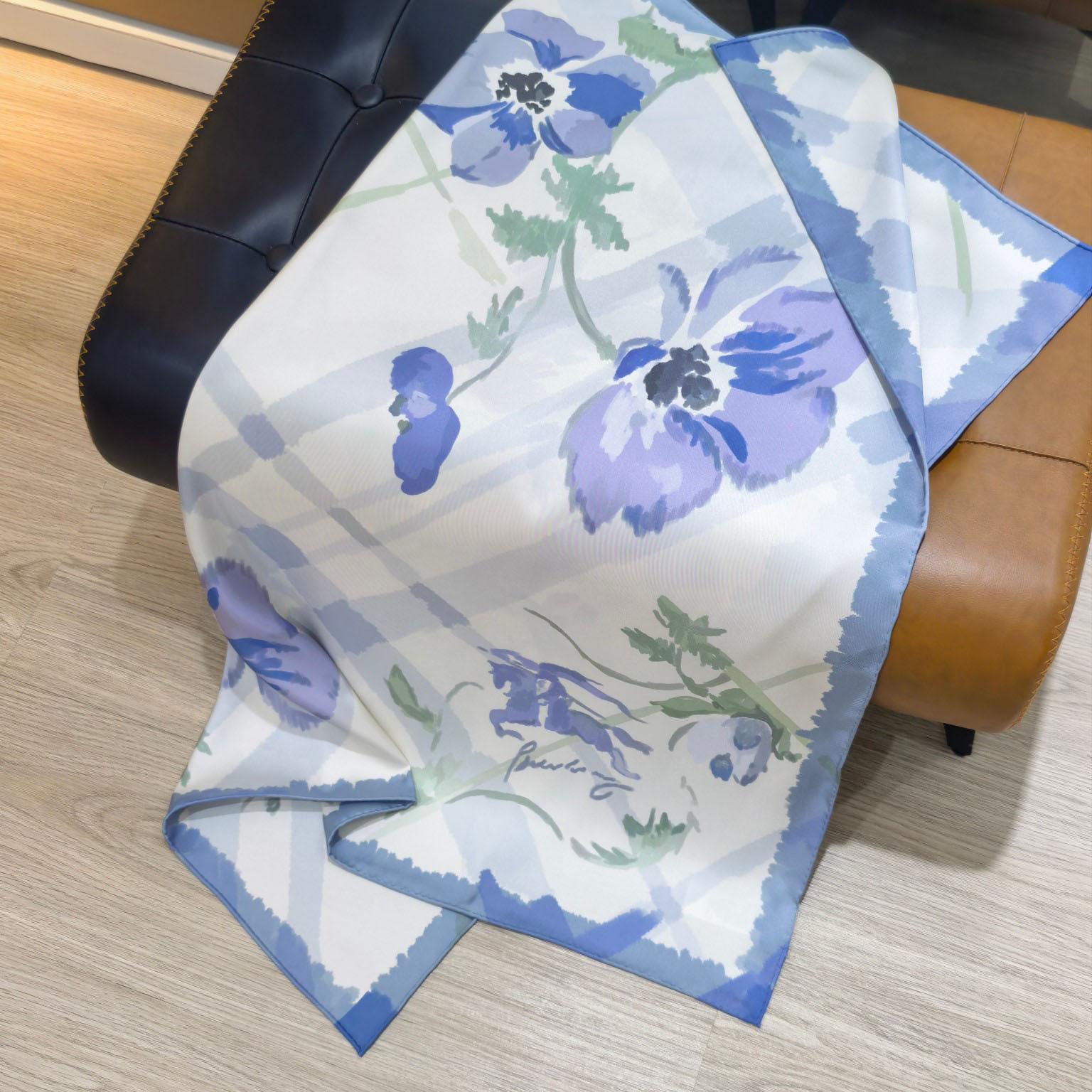 Burberry Watercolour Check Silk Scarf - DesignerGu
