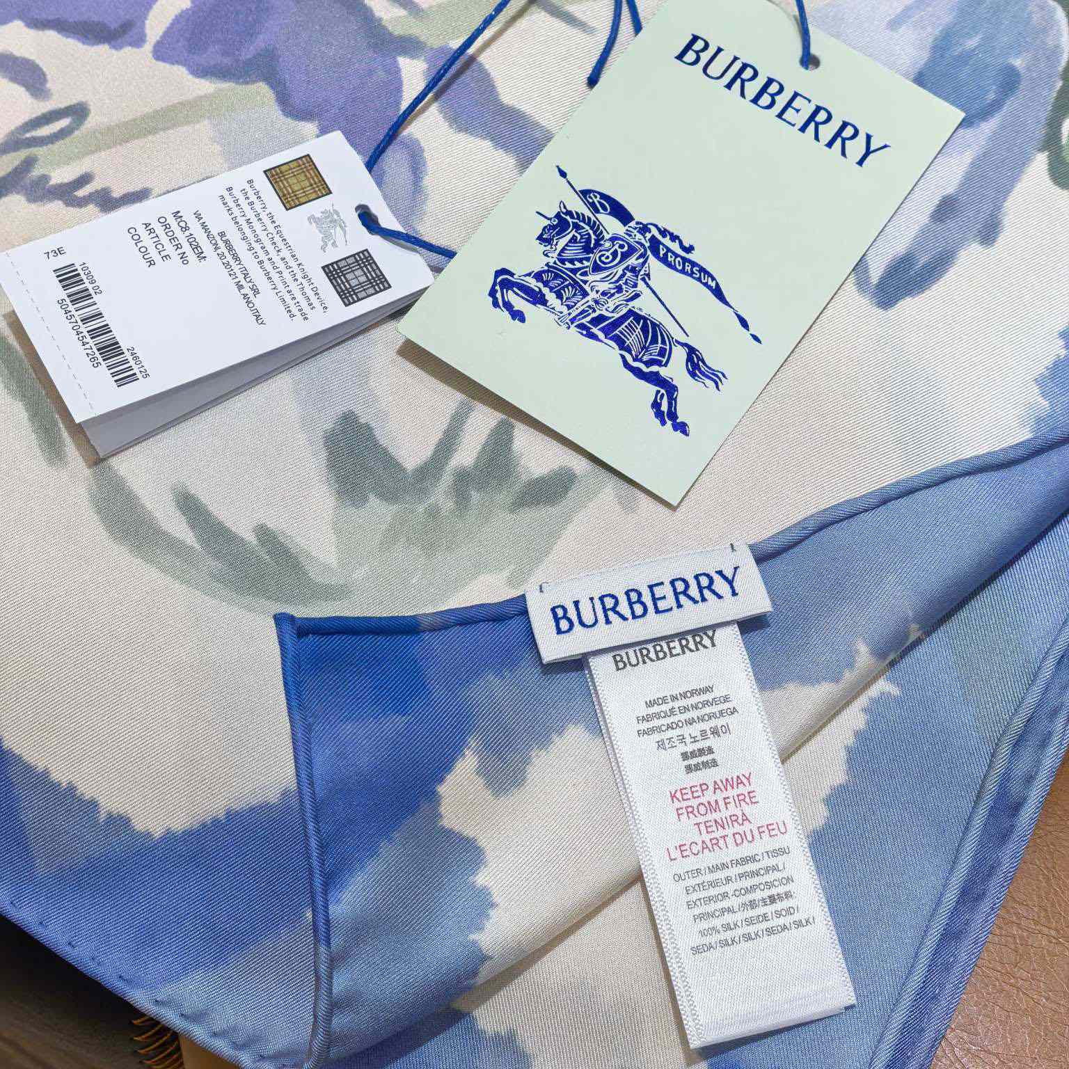 Burberry Watercolour Check Silk Scarf - DesignerGu