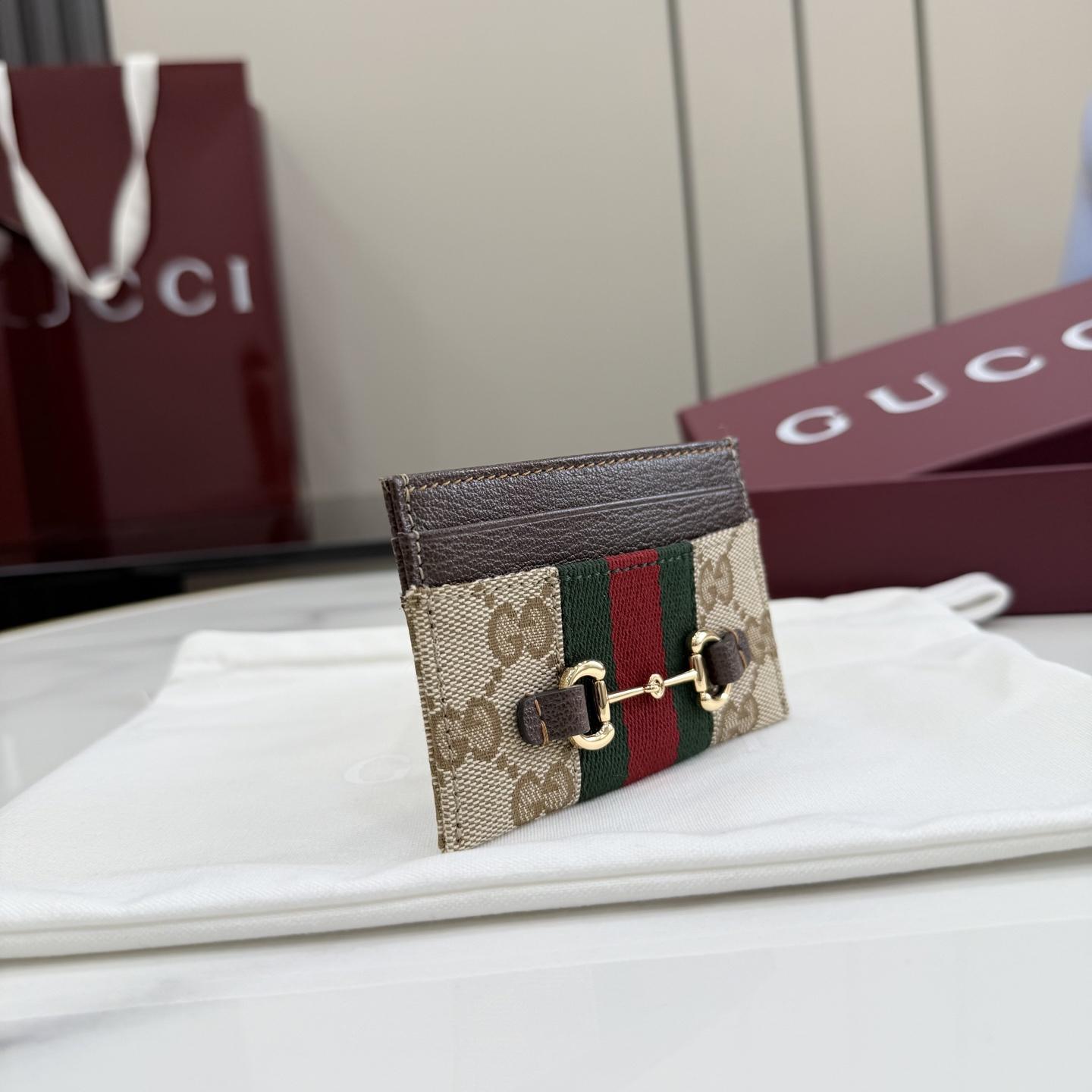 Gucci Horsebit Web Card Case - DesignerGu