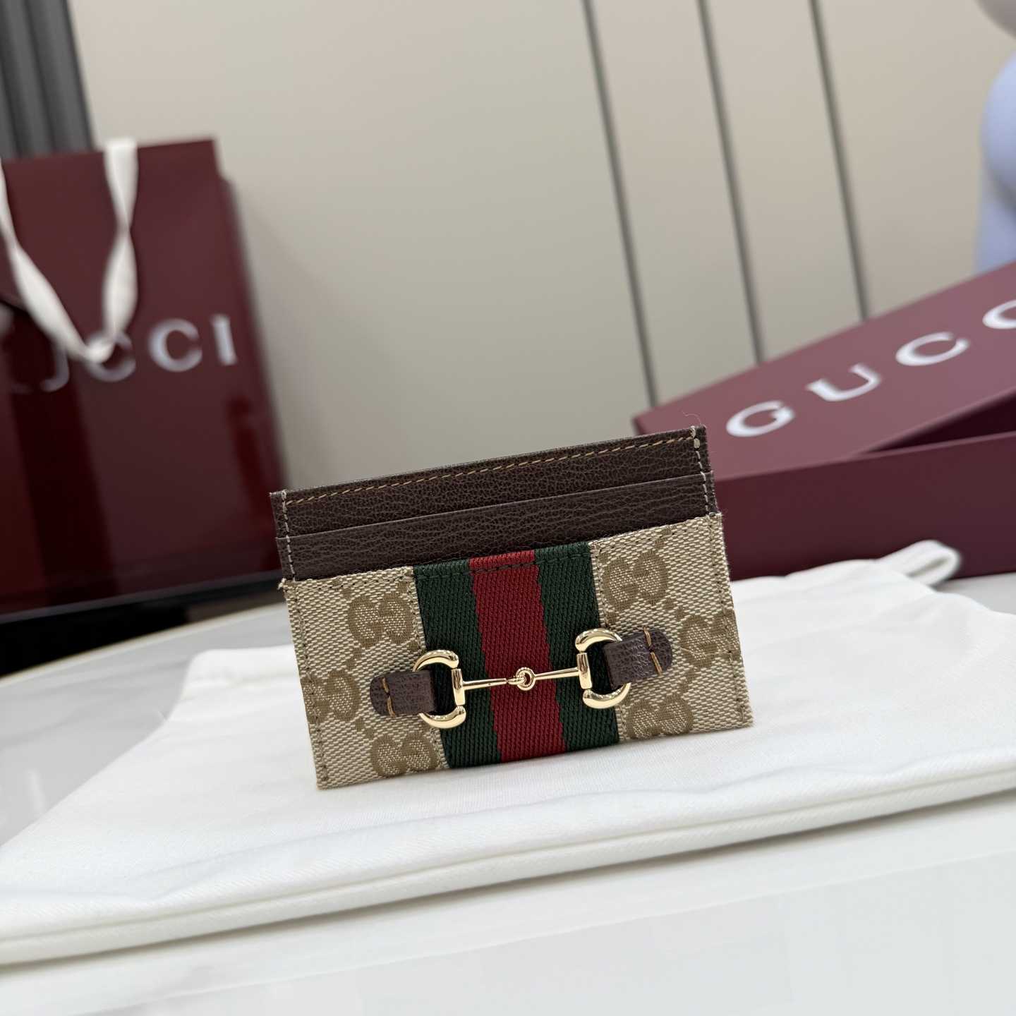 Gucci Horsebit Web Card Case - DesignerGu
