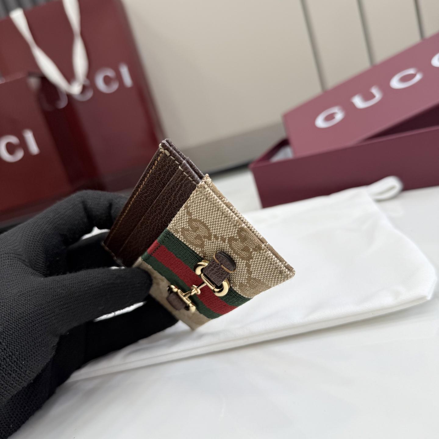 Gucci Horsebit Web Card Case - DesignerGu
