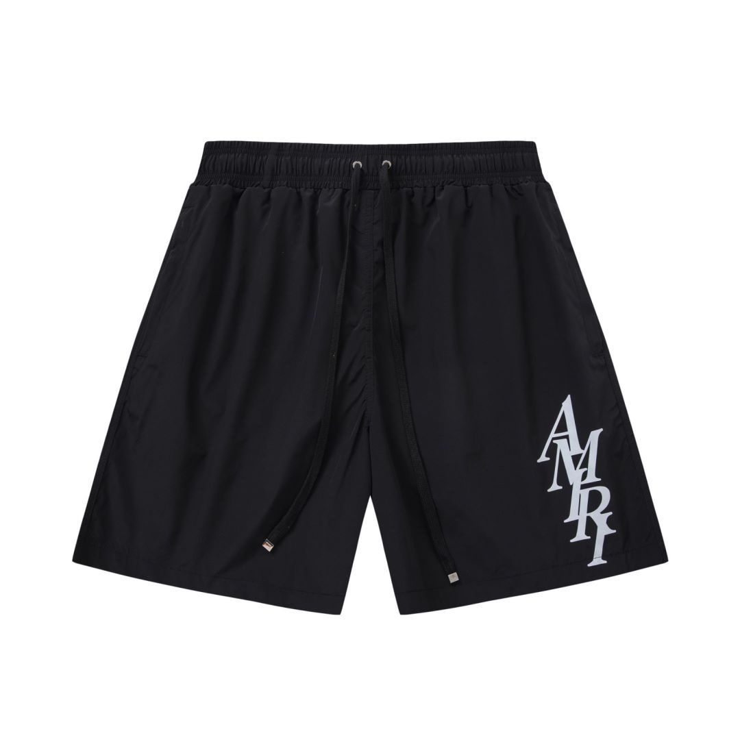 Amiri Stack Logo Swim Shorts In Stretch Limo - DesignerGu
