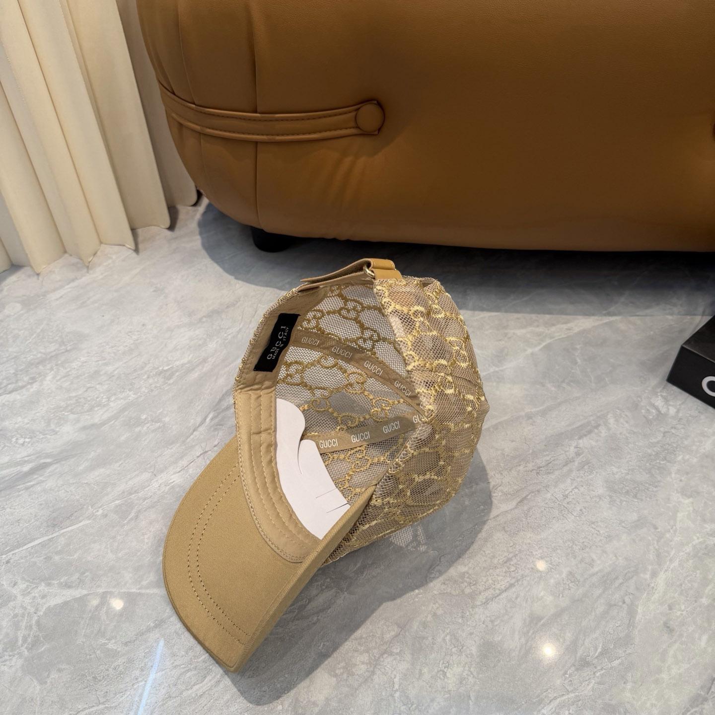 Gucci Mesh GG Monogram Shivali Baseball Hat  - DesignerGu