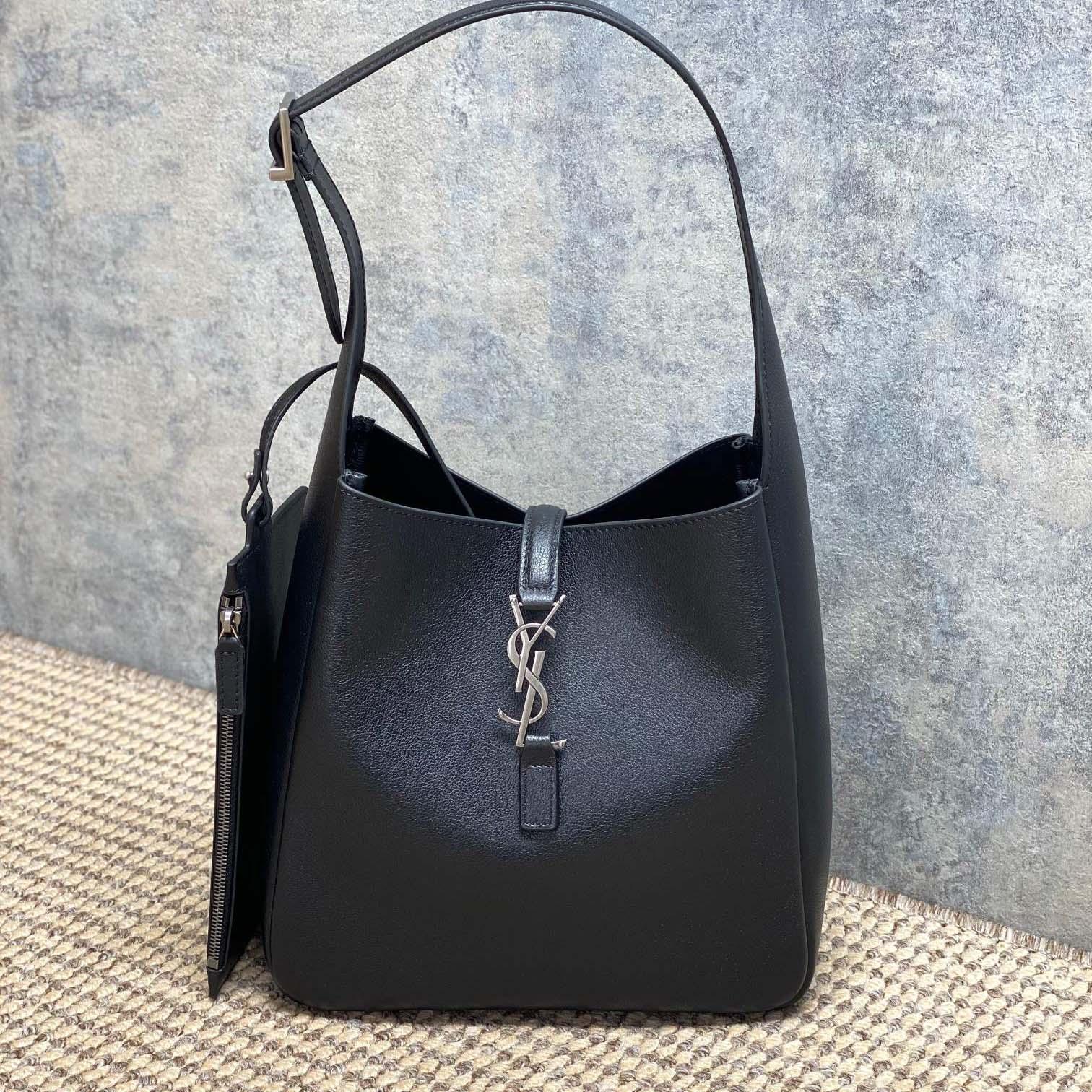 Saint Laurent LE 5 À 7 Supple Small In Grained Leather - DesignerGu