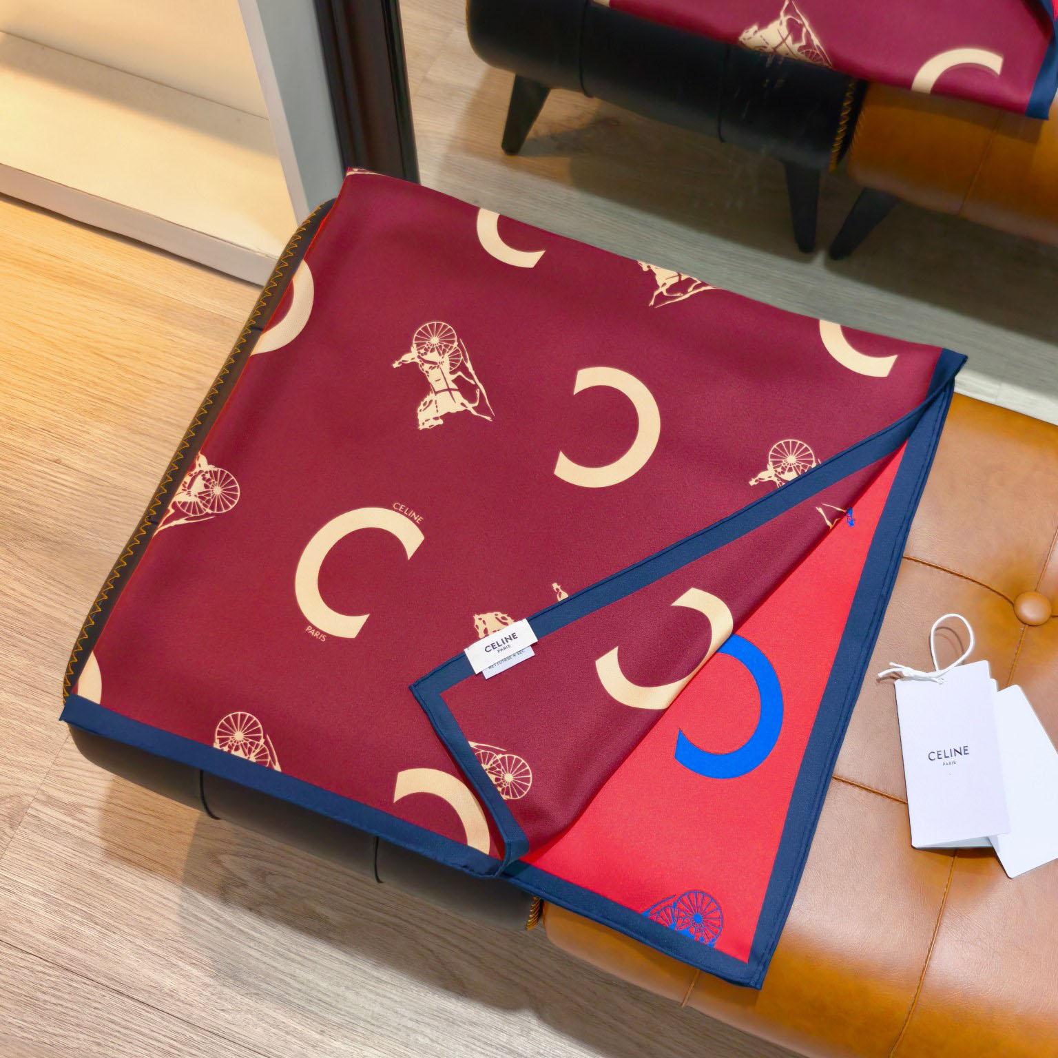 Celine  Square In Silk Twill - DesignerGu