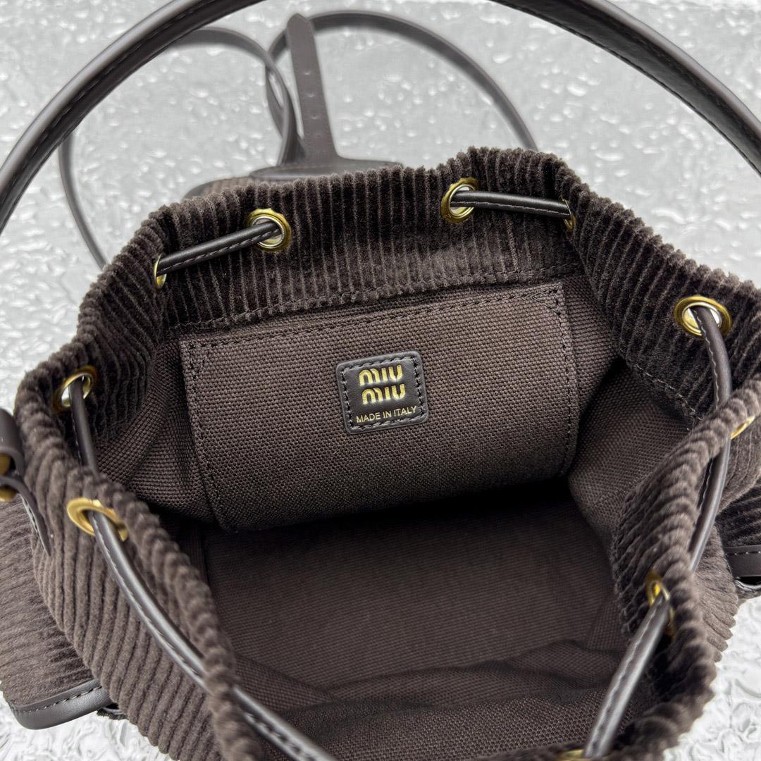 Miu Miu  Medium Corduroy Cotton Backpack - DesignerGu