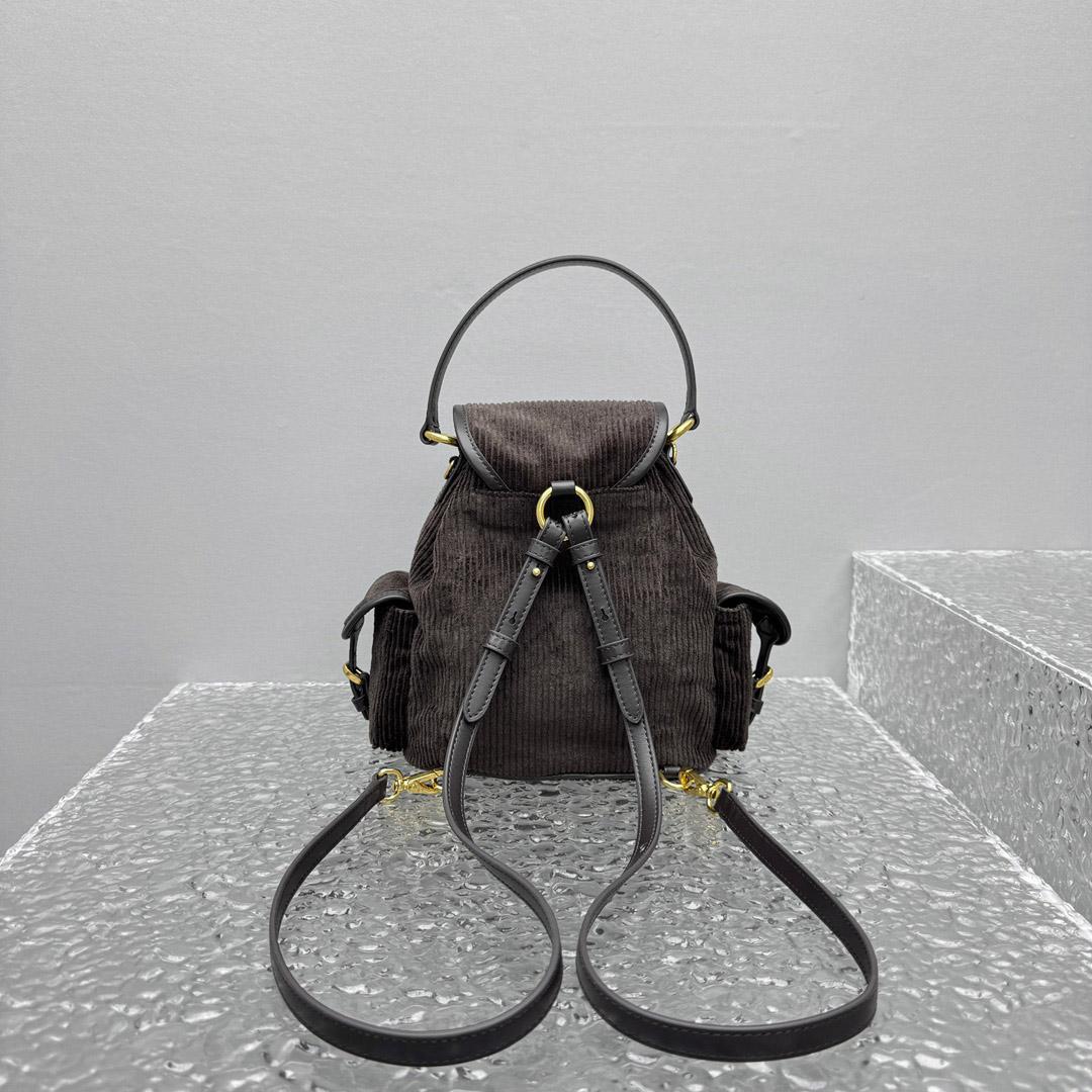 Miu Miu  Medium Corduroy Cotton Backpack - DesignerGu