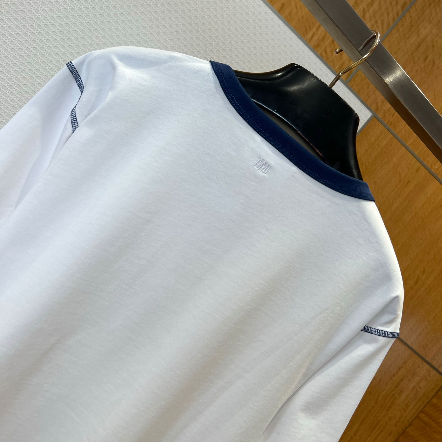 AMI Paris White Cotton Ami De Coeur Knitted Patch T-shirt - DesignerGu