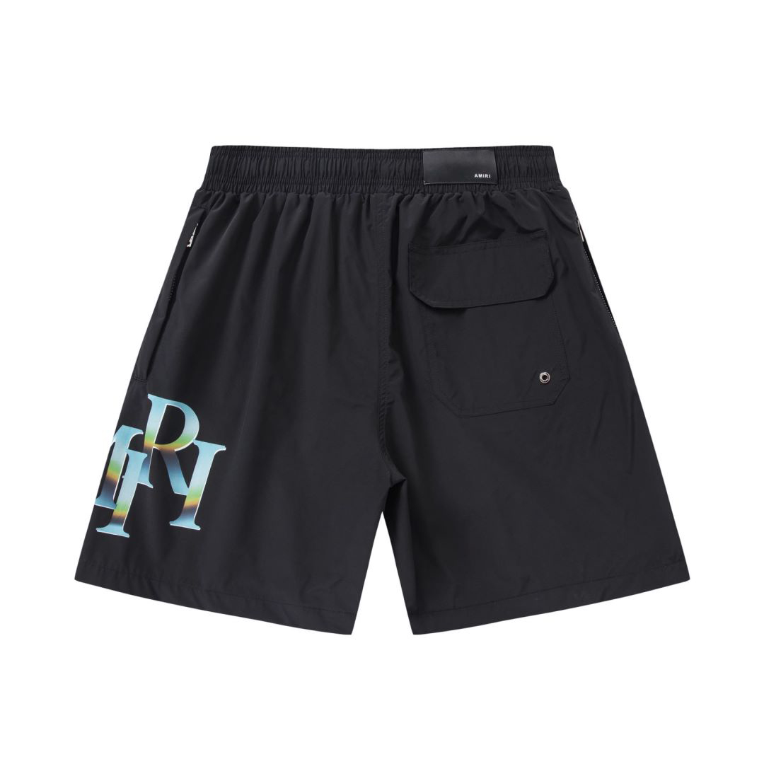 Amiri Staggered Chrome Swim Trunk 'Black' - DesignerGu