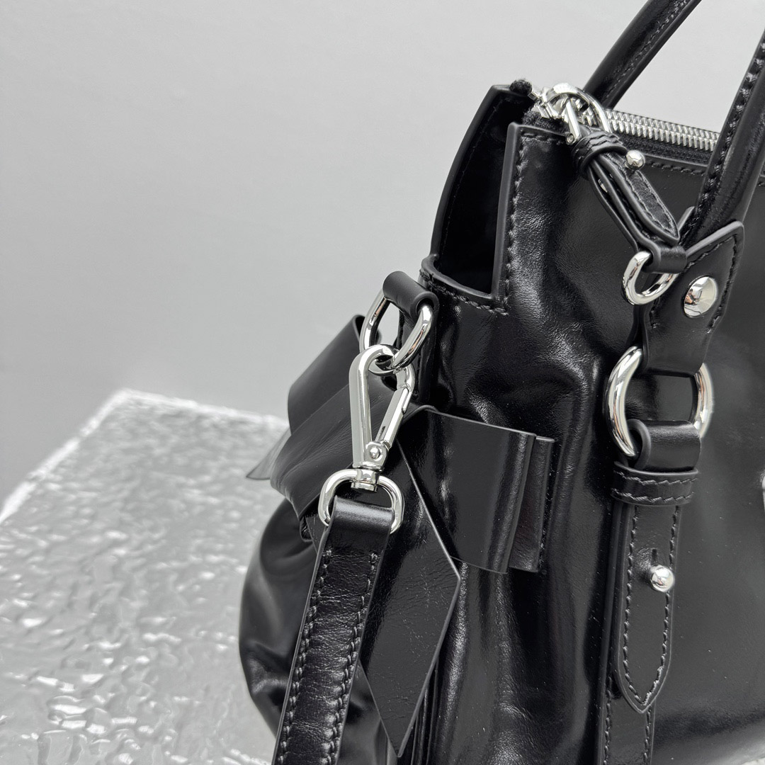 Miu Miu Shiny Leather Top-Handle Bag - DesignerGu