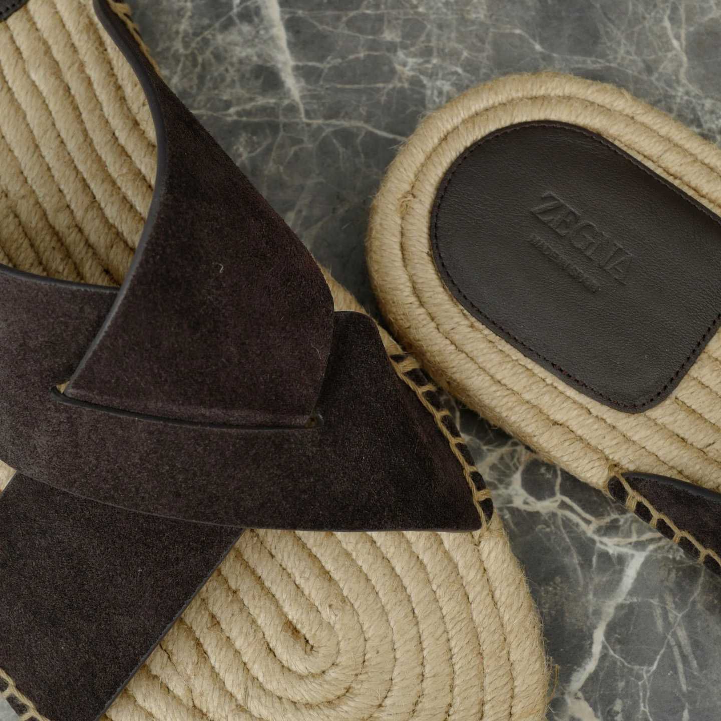 Zegna Crossover-Strap Suede Espadrilles - DesignerGu