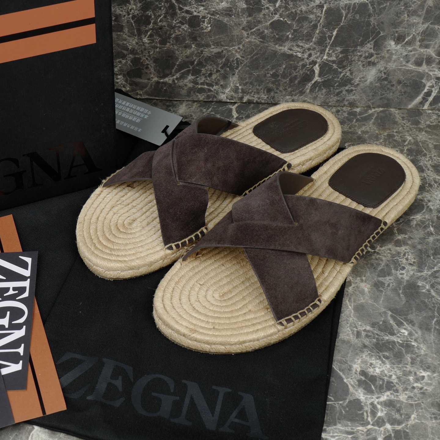 Zegna Crossover-Strap Suede Espadrilles - DesignerGu