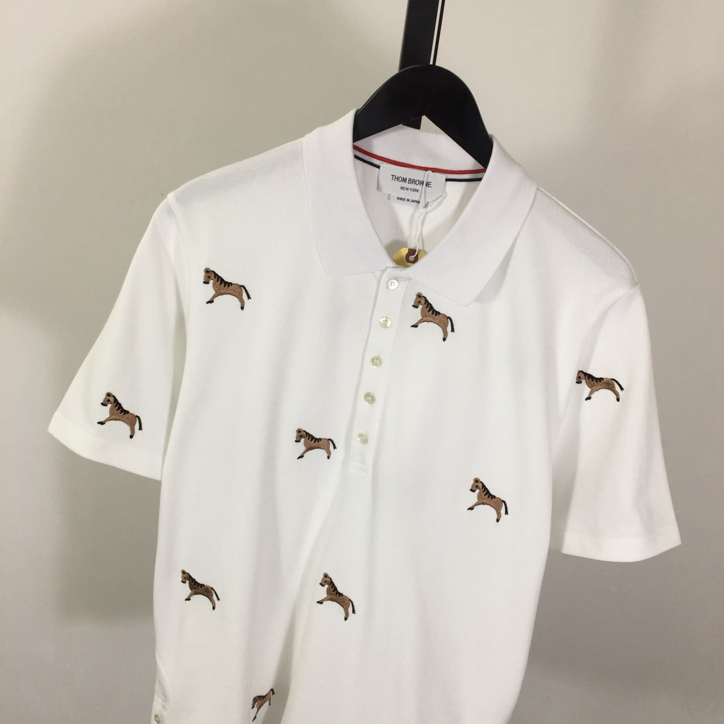 Thom Browne Lunar New Year Pique Horse Embroidery Polo - DesignerGu