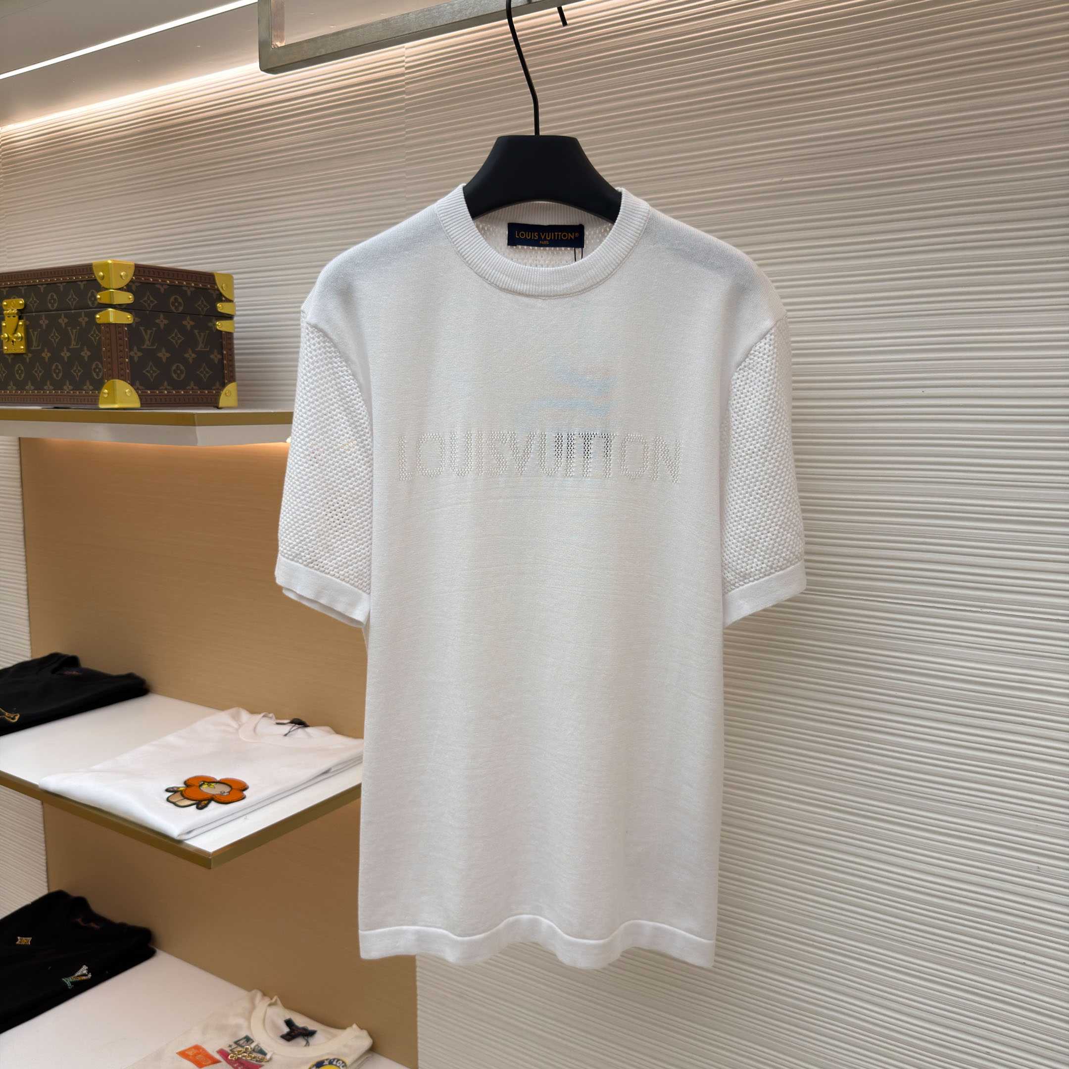 Louis Vuitton Cotton-Cashmere Short-Sleeved Crewneck  - DesignerGu